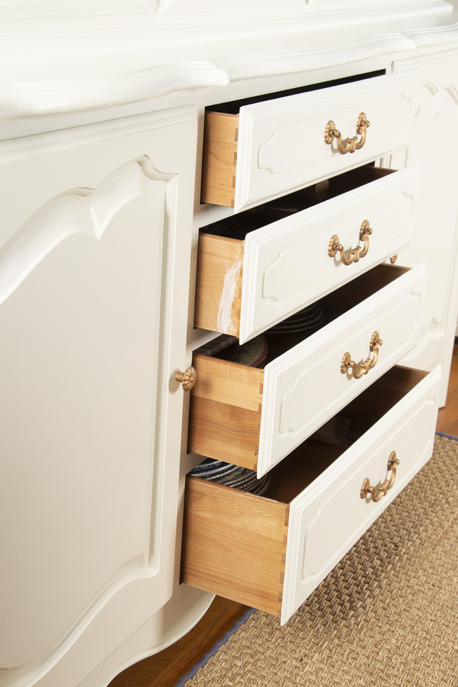 "Country French" Painted Wood China Cabinet by Ethan Allen, Late 20th Century