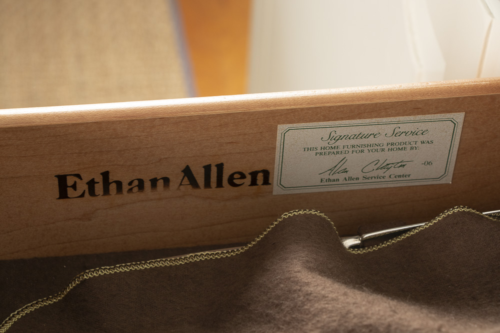 "Country French" Painted Wood China Cabinet by Ethan Allen, Late 20th Century