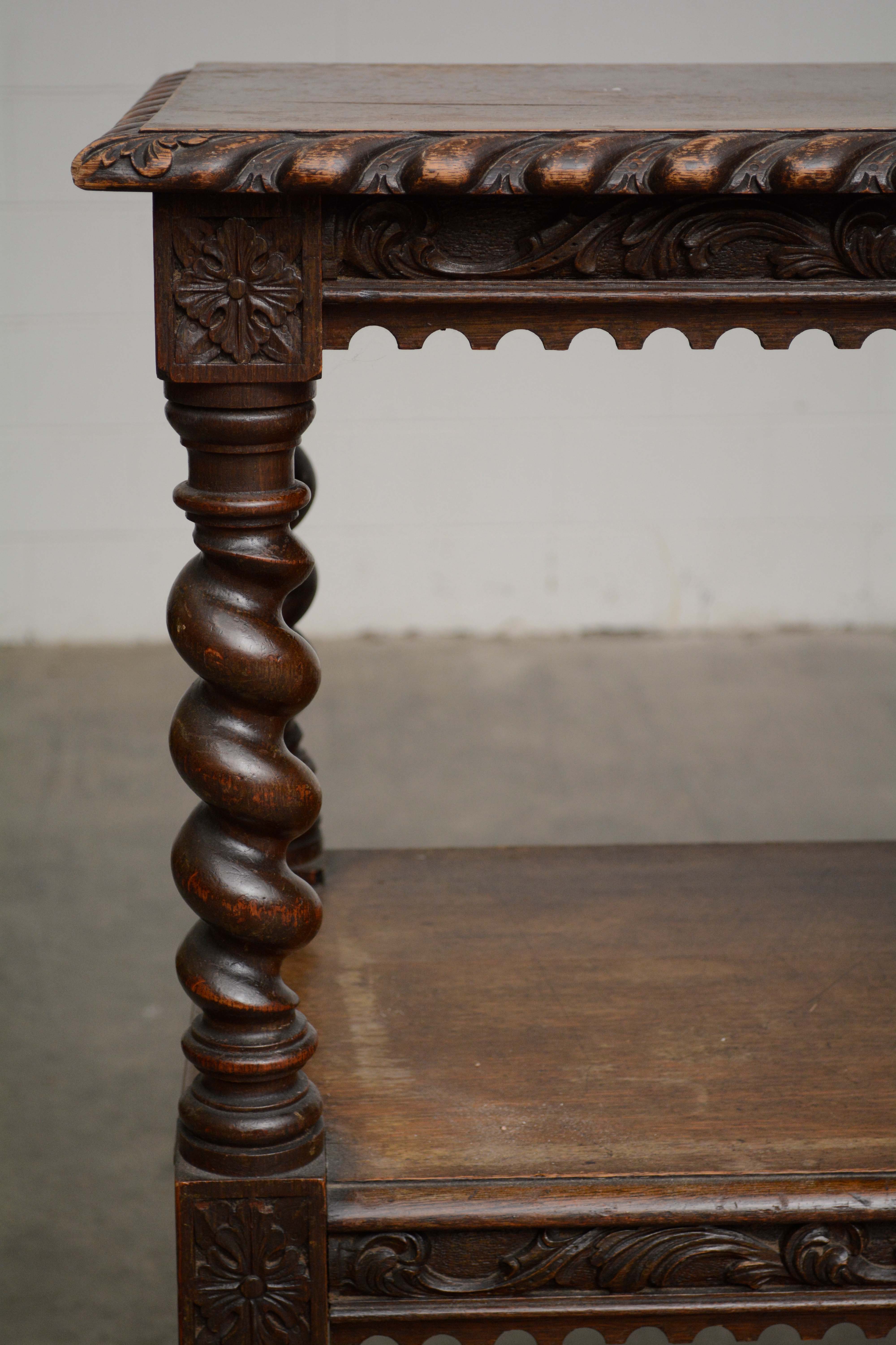 Louis XIII Style Walnut Low Bookcase on Casters, 20th Century