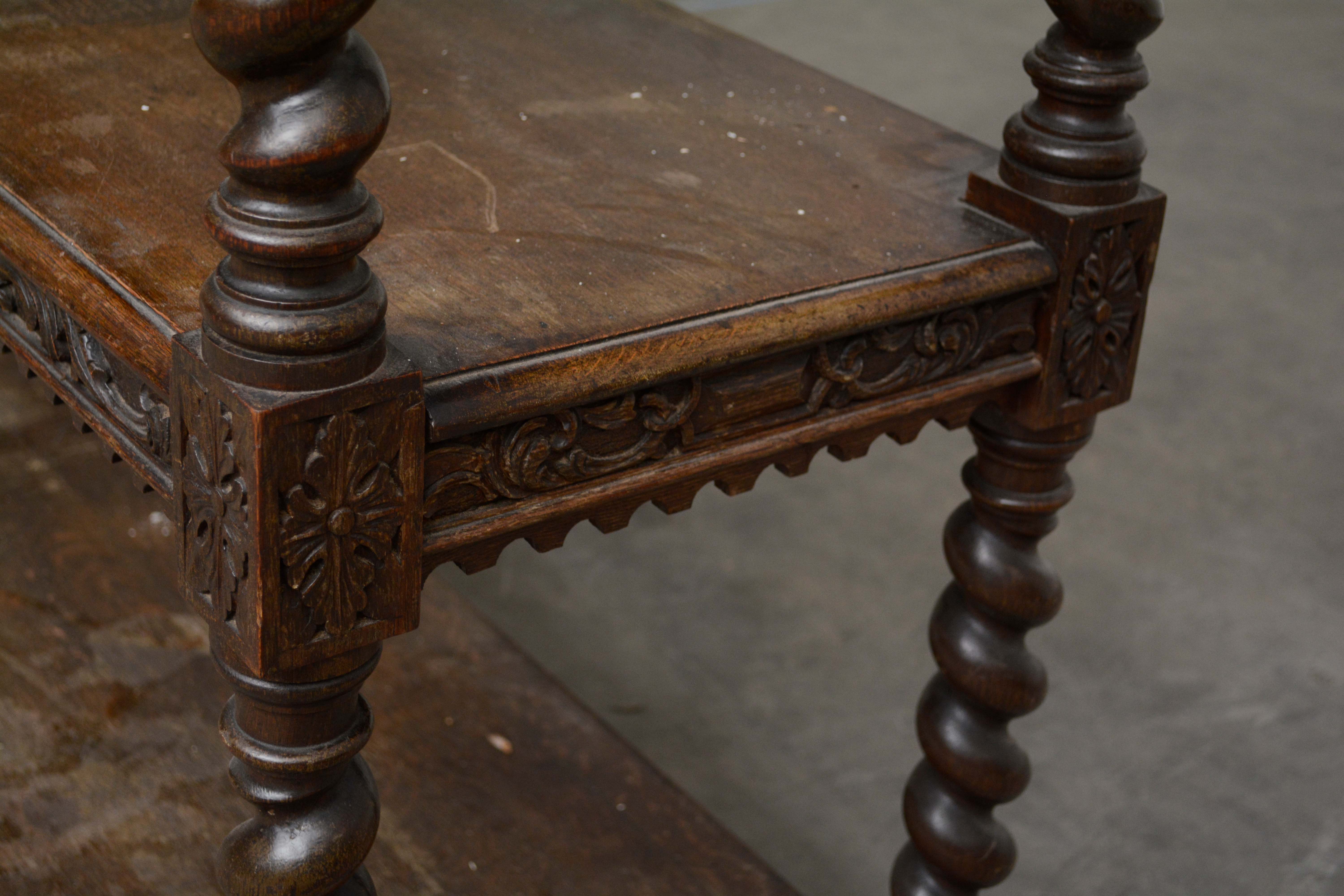 Louis XIII Style Walnut Low Bookcase on Casters, 20th Century