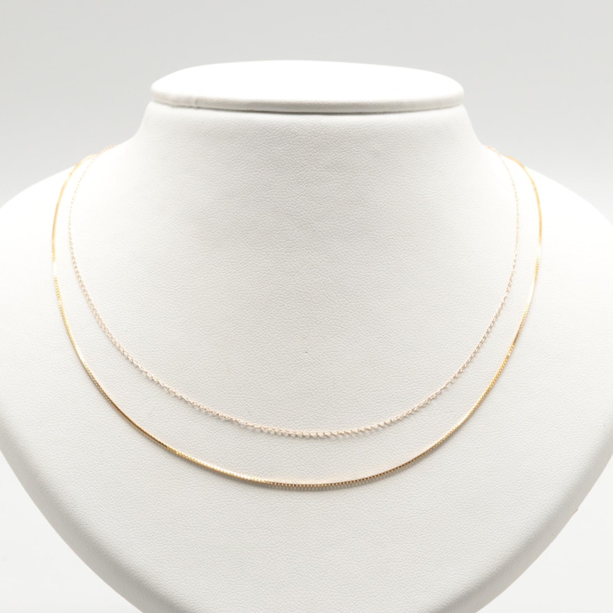 14K Yellow Gold Chain Necklaces