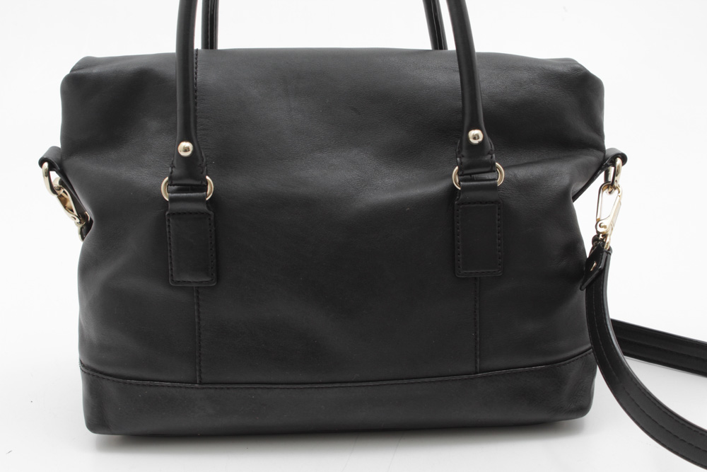 Kate Spade New York Black Foldover Leather Satchel