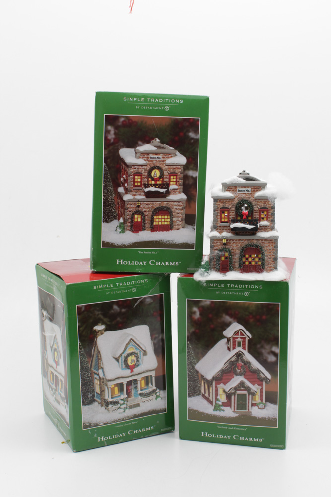 Department 56 Fire Station No. 1, Cortland Creek Elementary & Holiday Charms