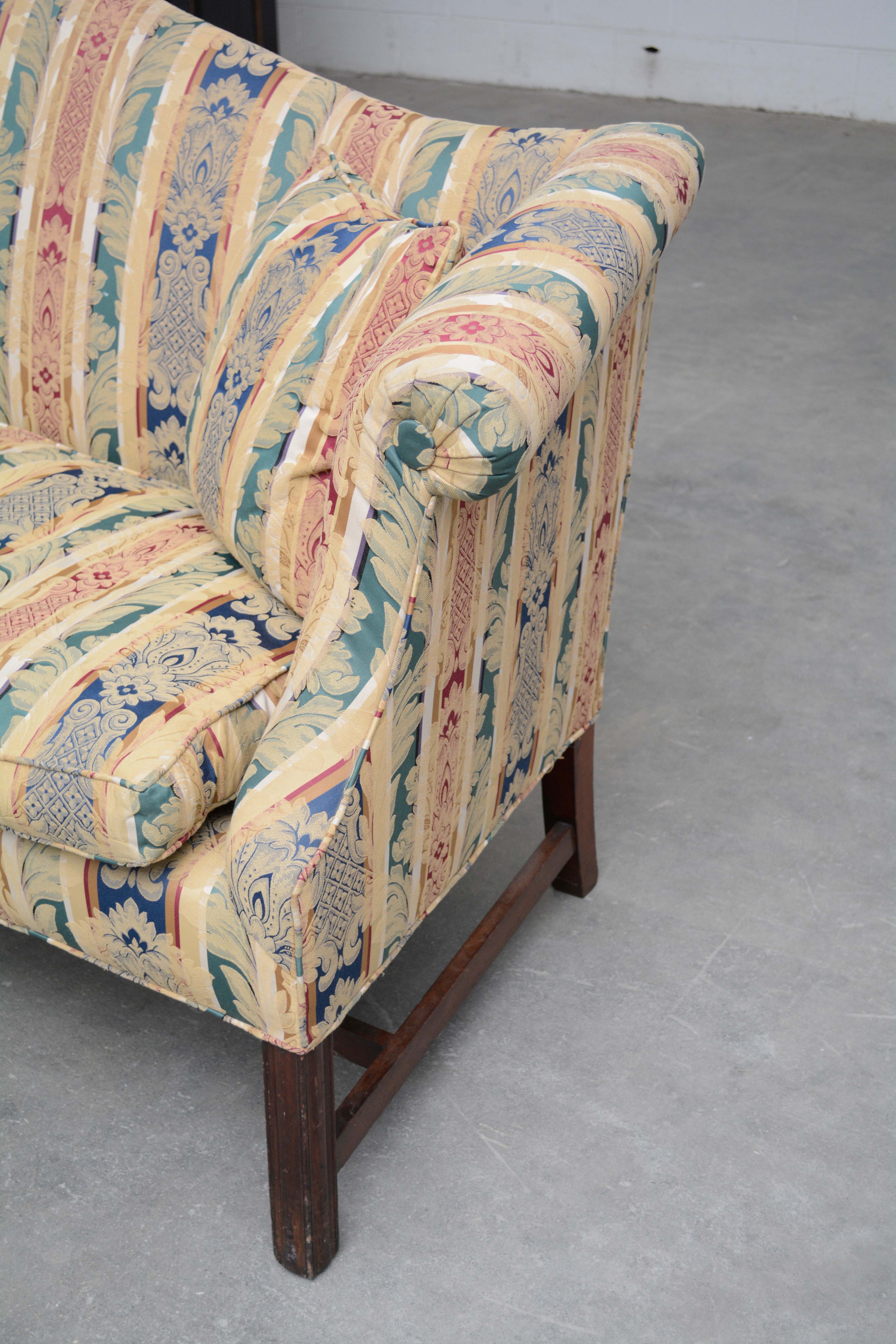 Federal Style Upholstered Camelback Sofa, Early/Mid-20th Century