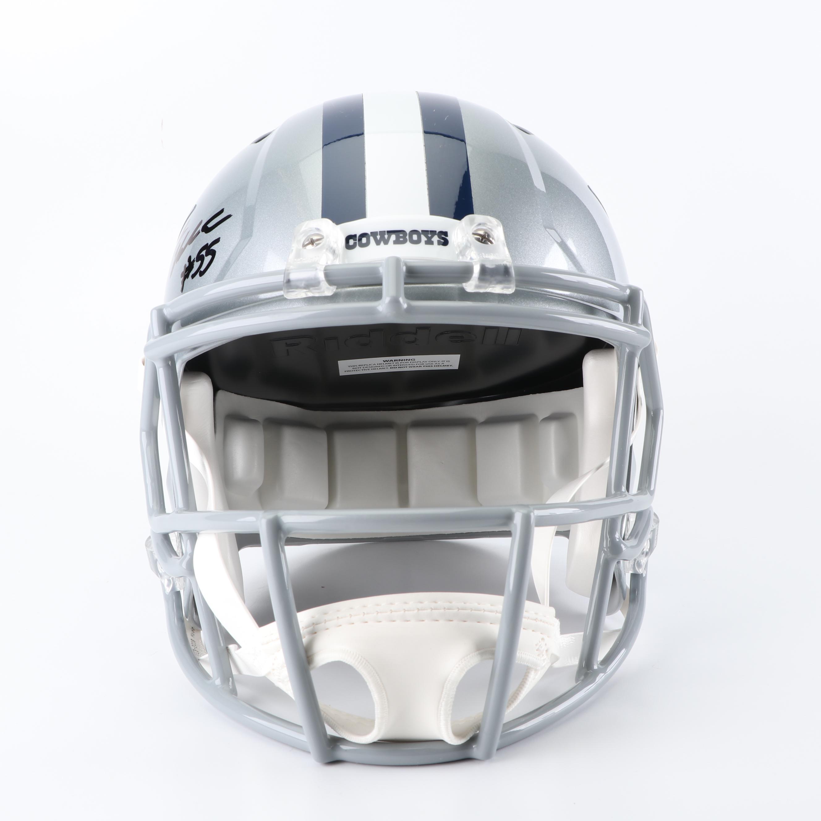 Leighton Vander Esch Autographed Dallas Cowboys Replica Helmet - JSA COA