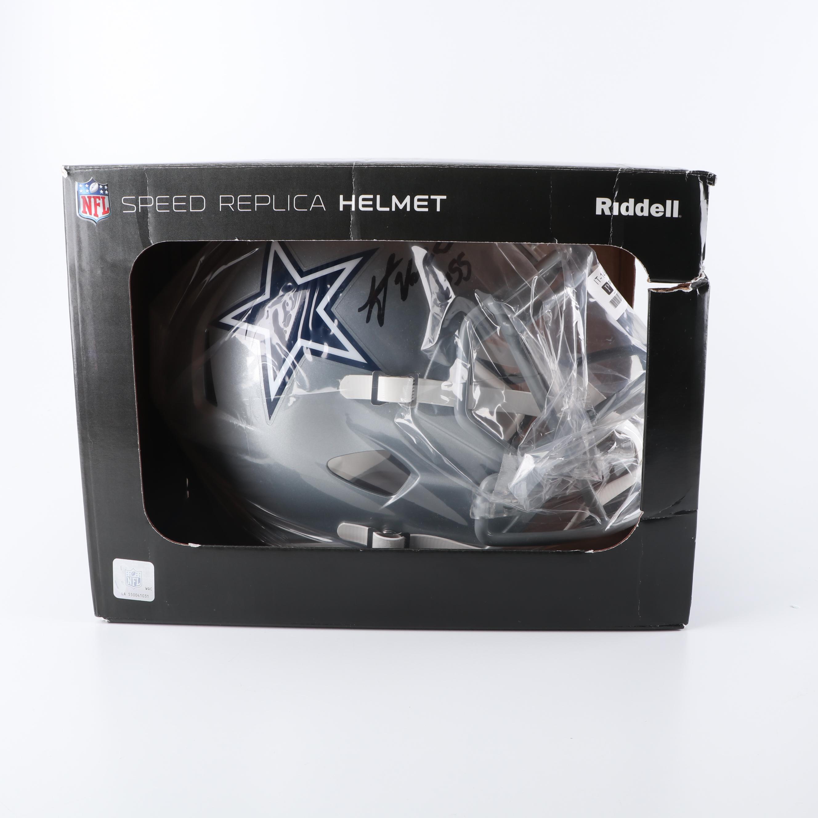 Leighton Vander Esch Autographed Dallas Cowboys Replica Helmet - JSA COA