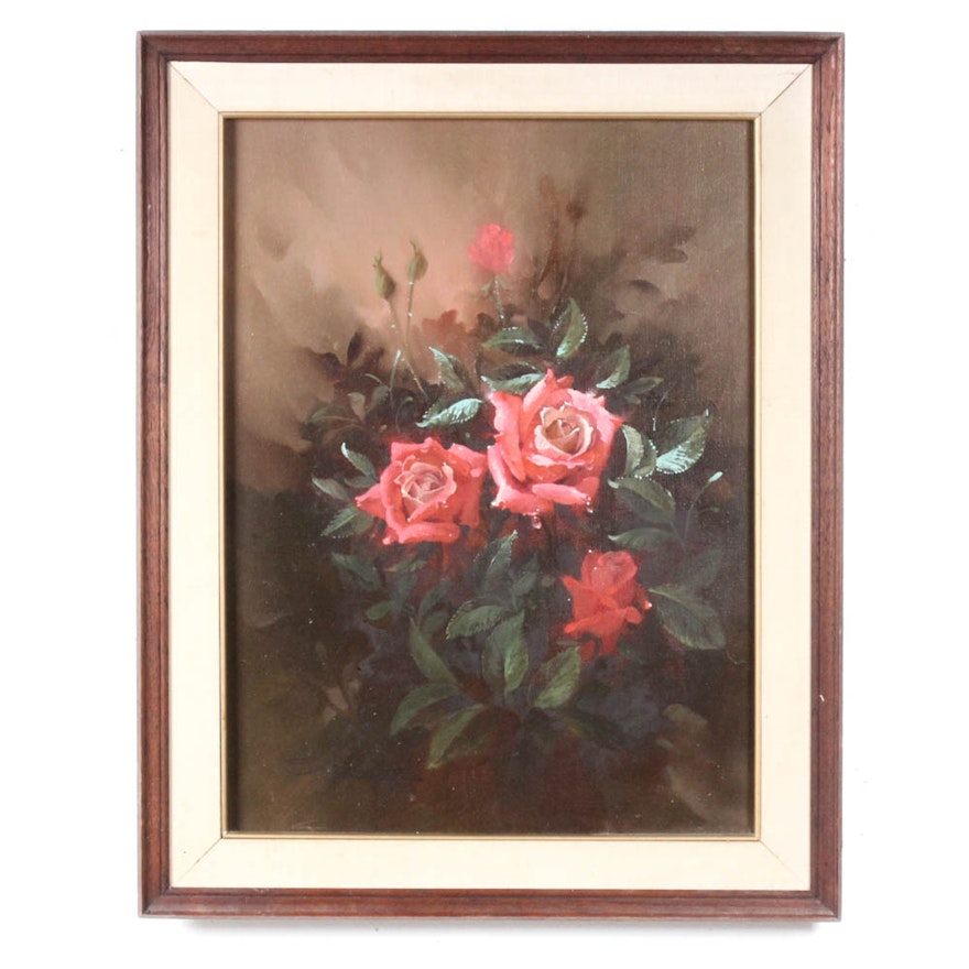 S. Busdee Oil Painting of Floral Still Life