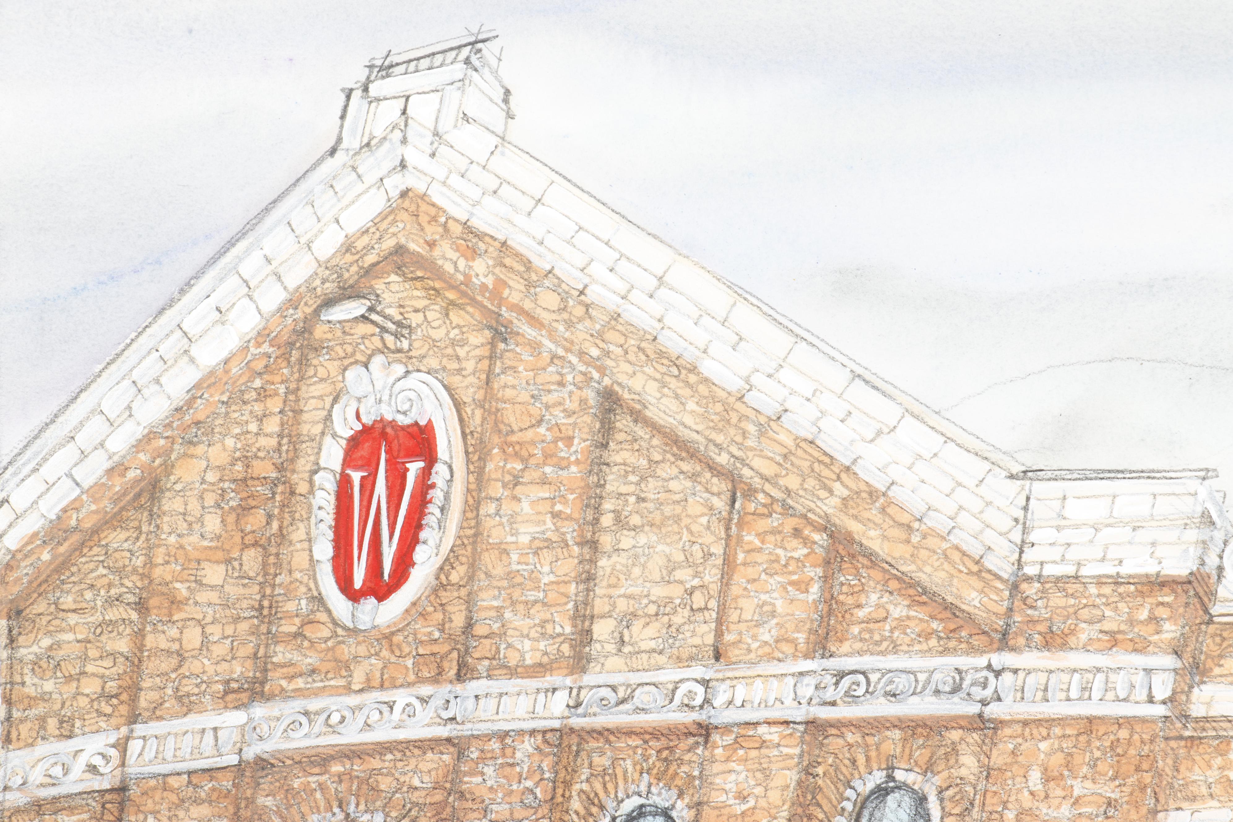 Mark McMahon Mixed Media Painting "University of Wisconsin"