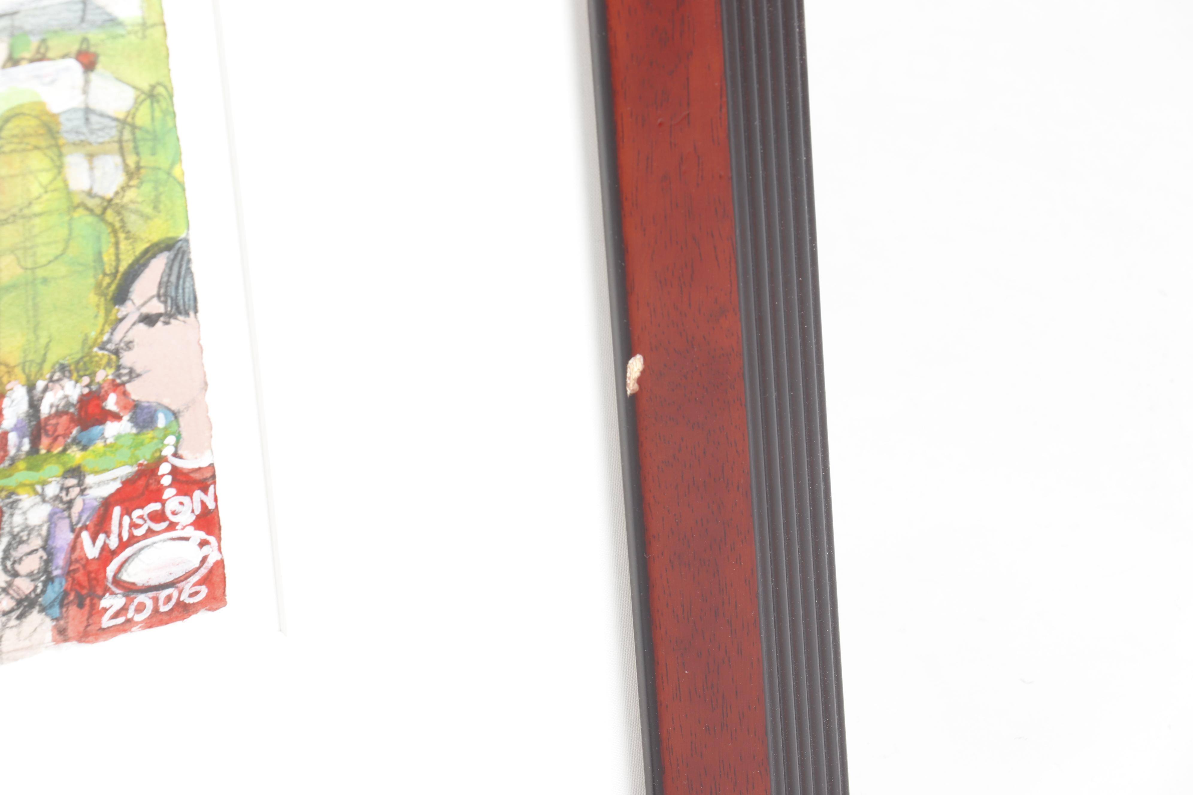 Mark McMahon Mixed Media Painting "University of Wisconsin"