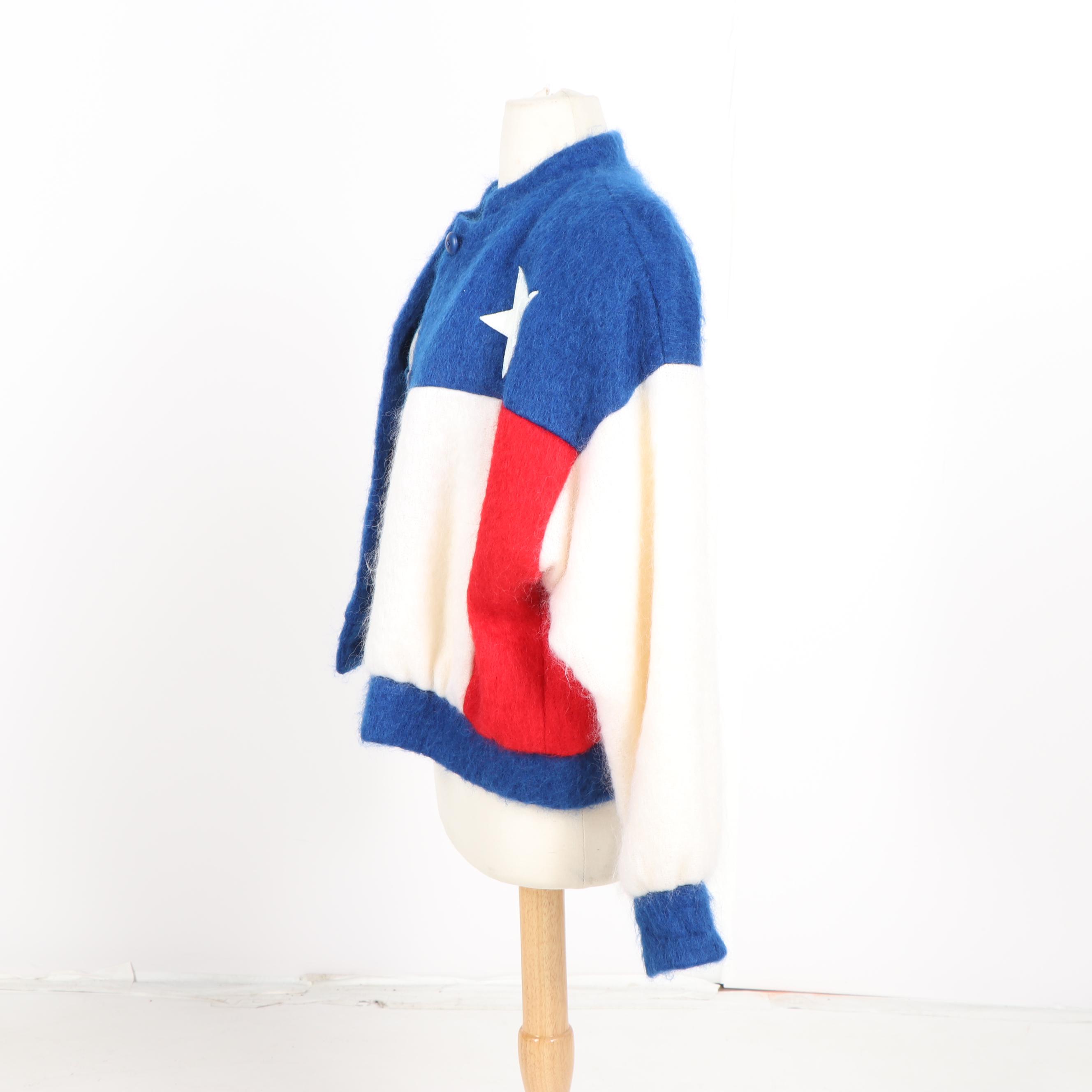 Women's Vintage Dolores' Unique Designs Flag of Texas Mohair Blend Jacket