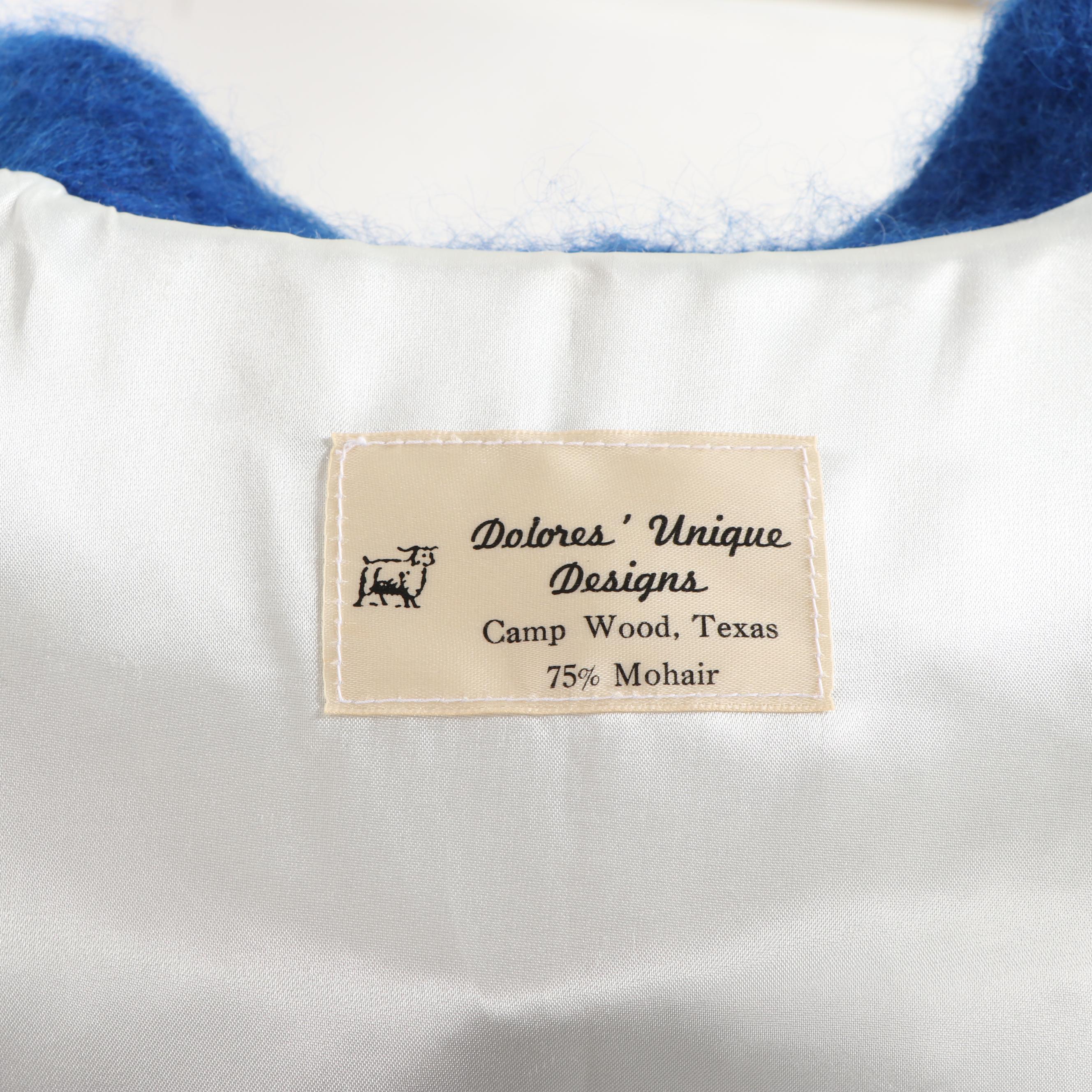 Women's Vintage Dolores' Unique Designs Flag of Texas Mohair Blend Jacket