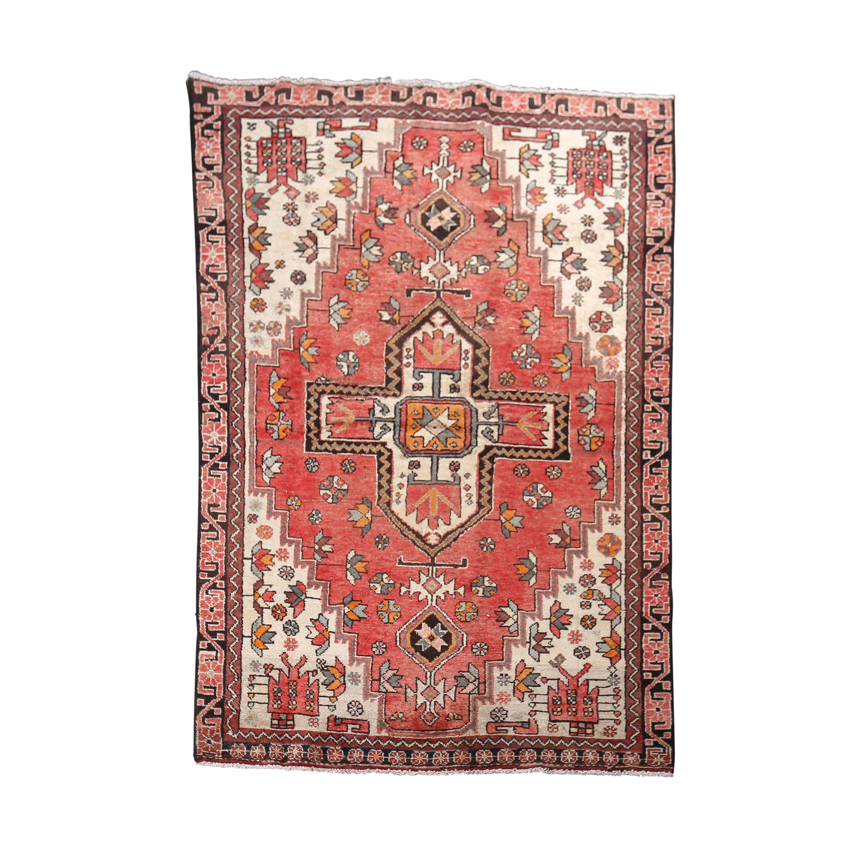 Hand-Knotted Persian Qashqai Wool Rug