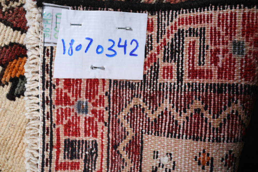 Hand-Knotted Persian Qashqai Wool Rug