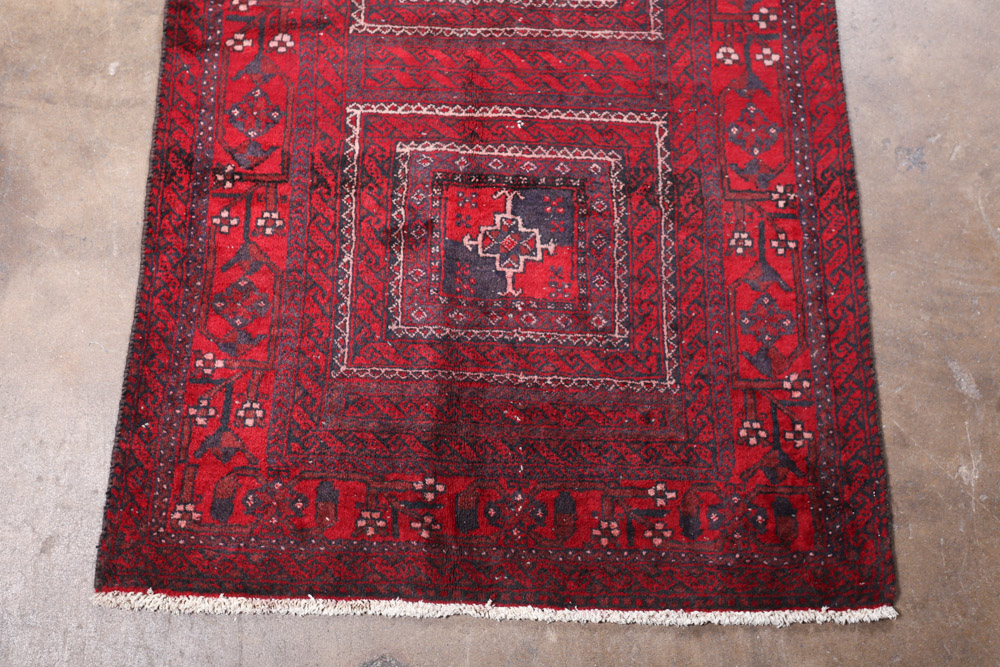 Hand-Knotted Baluch Wool Rug