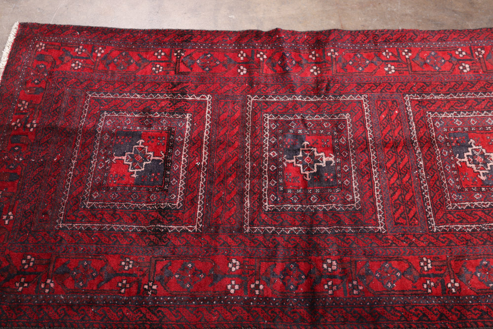Hand-Knotted Baluch Wool Rug