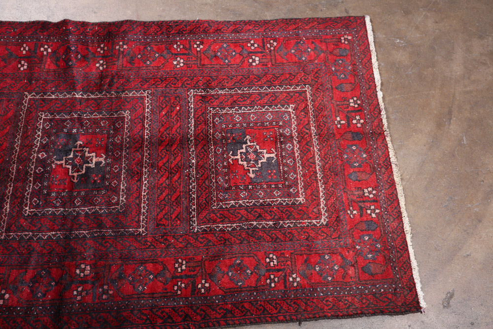 Hand-Knotted Baluch Wool Rug
