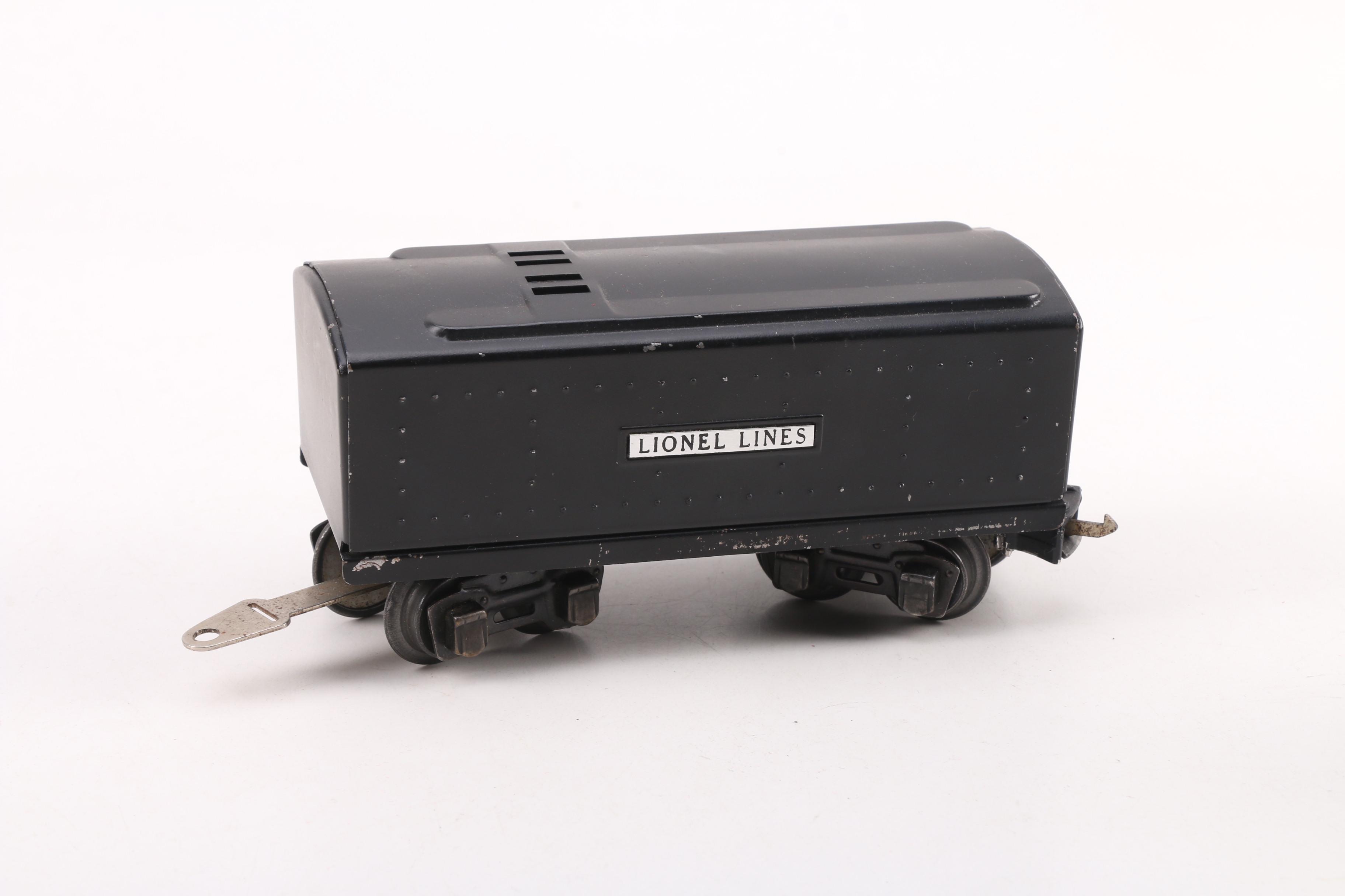 Lionel Pre-War 701 Steam Switcher and 701T Tender with Post-War Cars, c. 1940