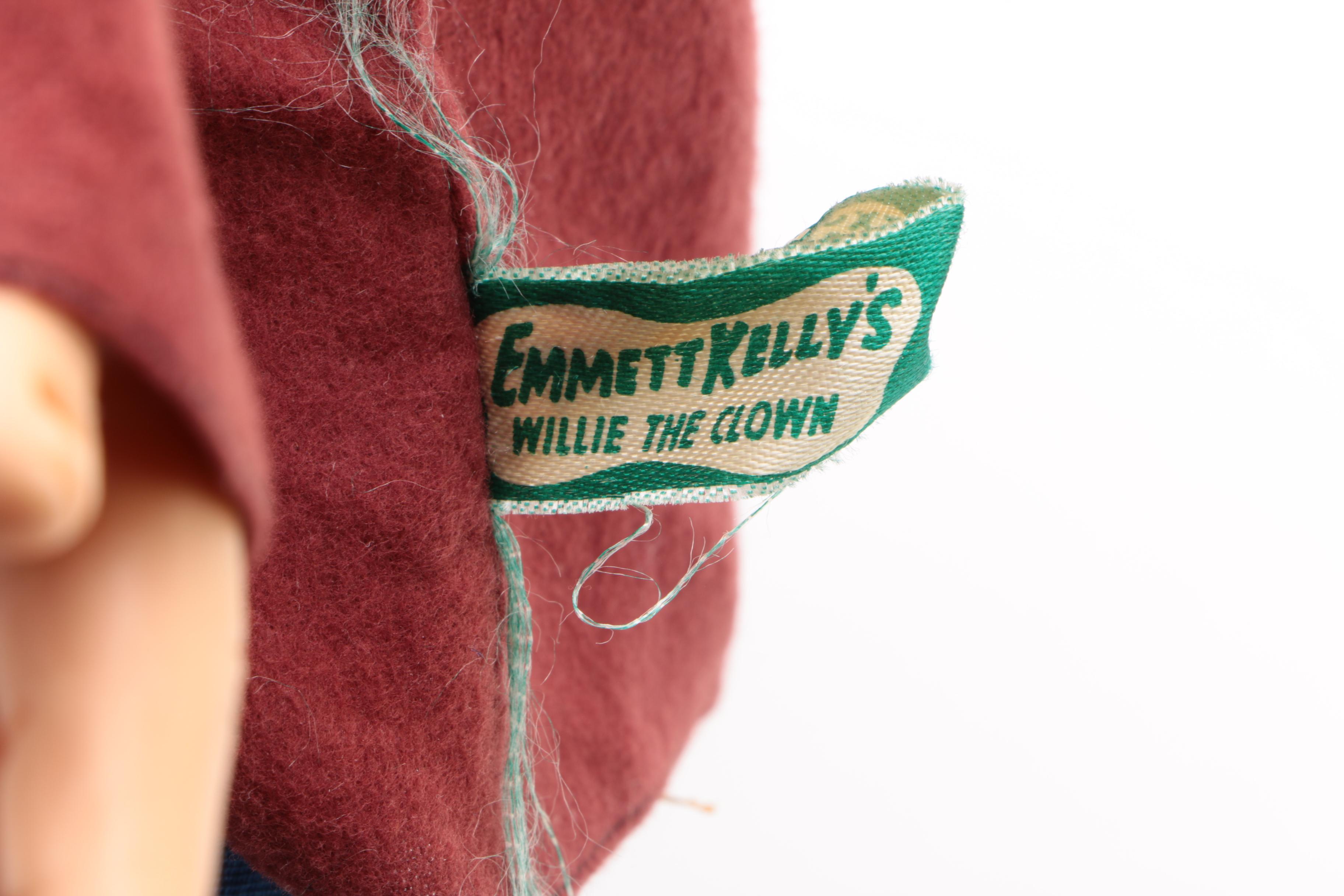 Emmett Kelly's "Willie the Clown" Doll and Box, Circa 1950s