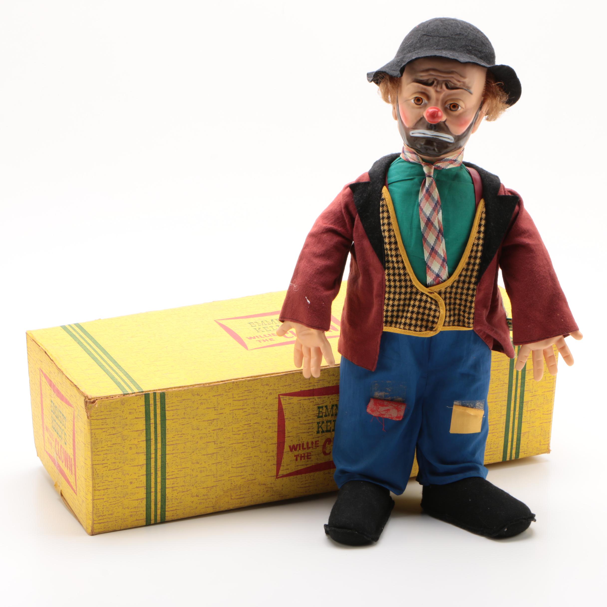 Emmett Kelly's "Willie the Clown" Doll and Box, Circa 1950s