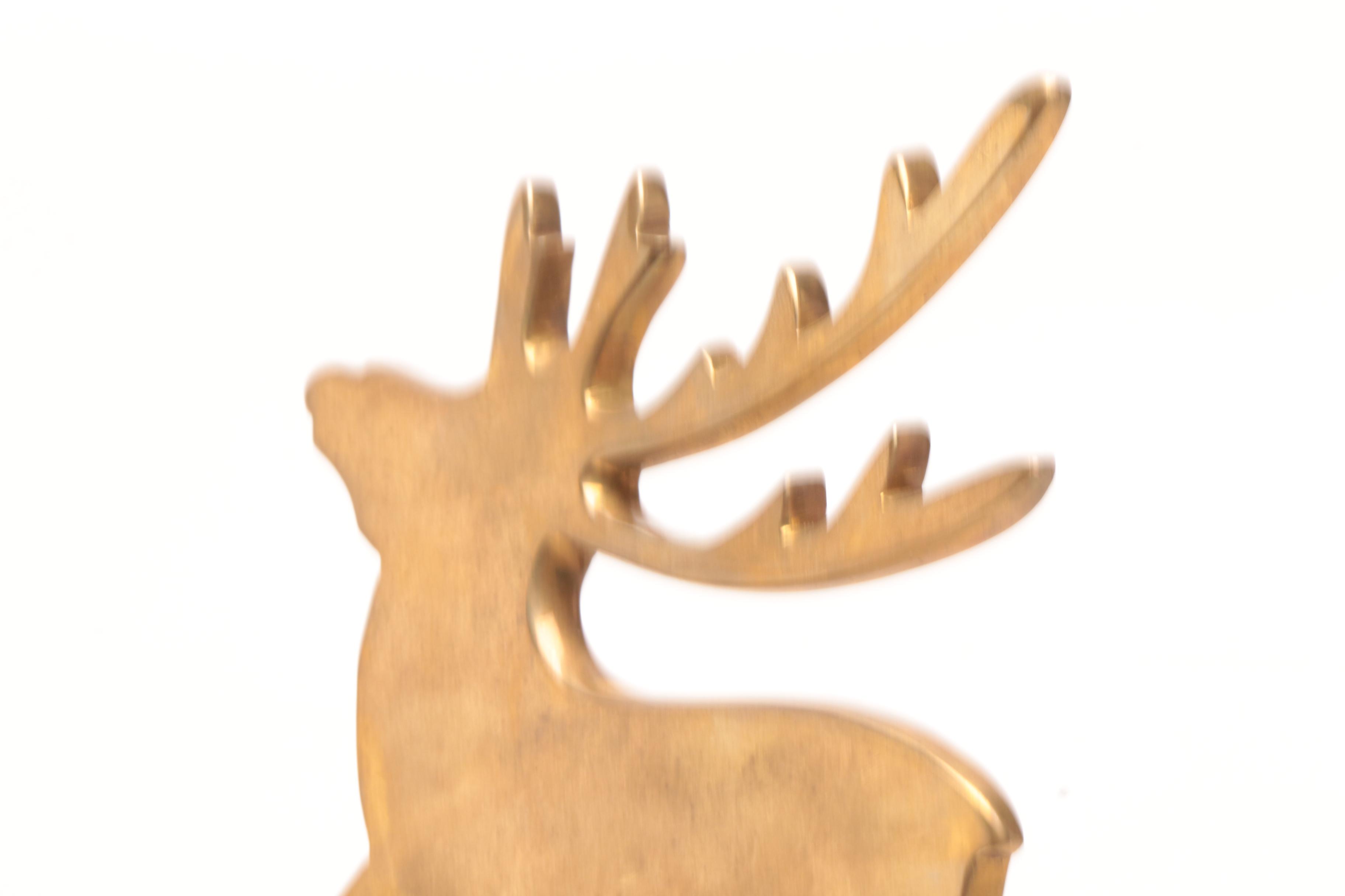 Brass Reindeer Stocking Holders