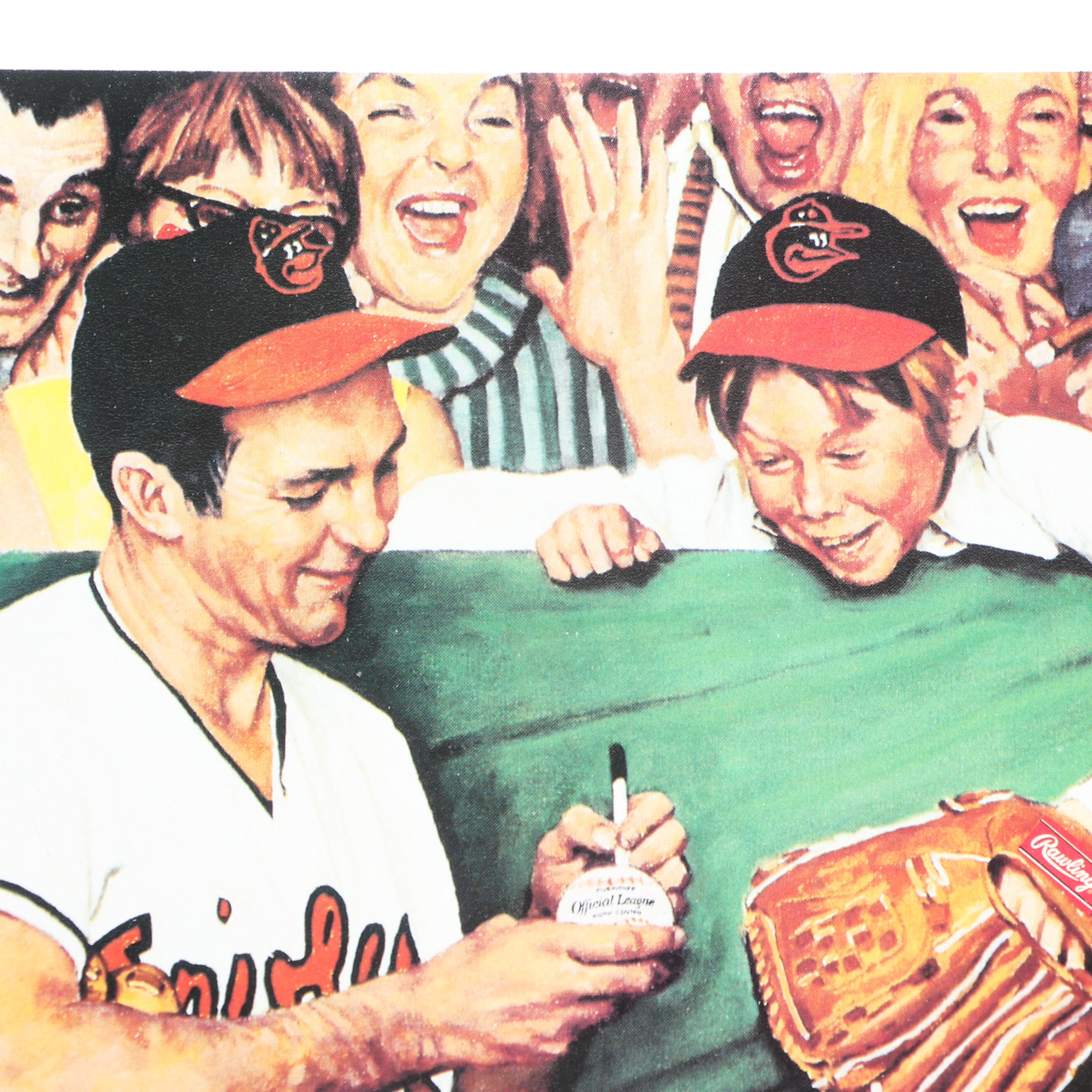 Brooks Robinson Autographed Norman Rockwell Print - JSA COA