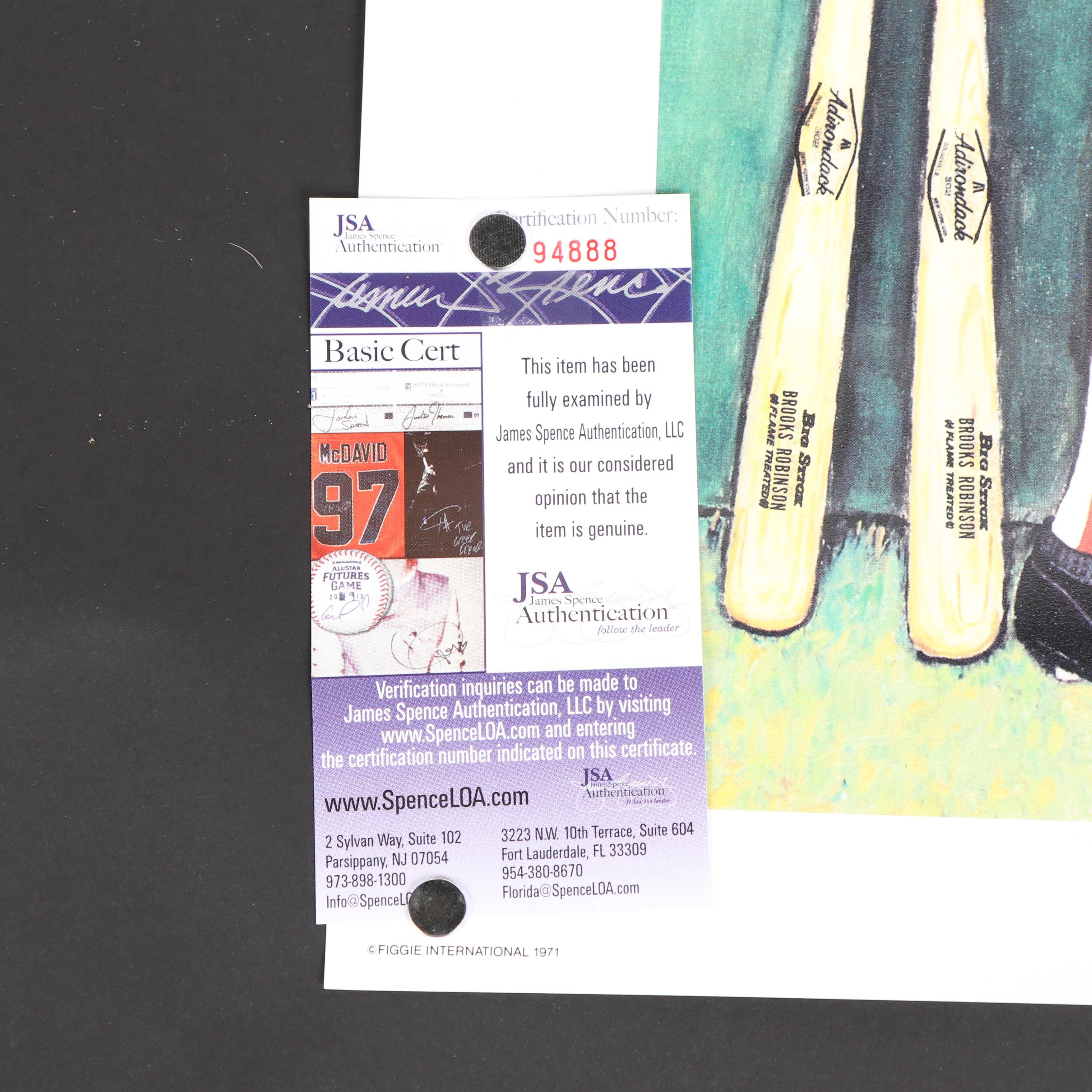 Brooks Robinson Autographed Norman Rockwell Print - JSA COA