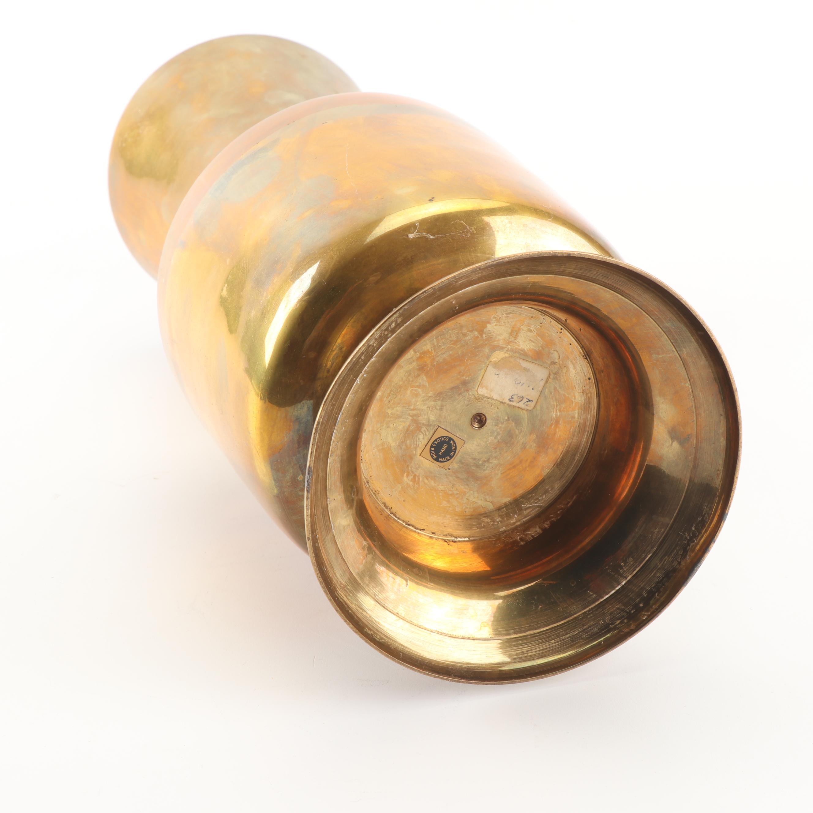 Brass and Copper Chargers, Vase and Decor