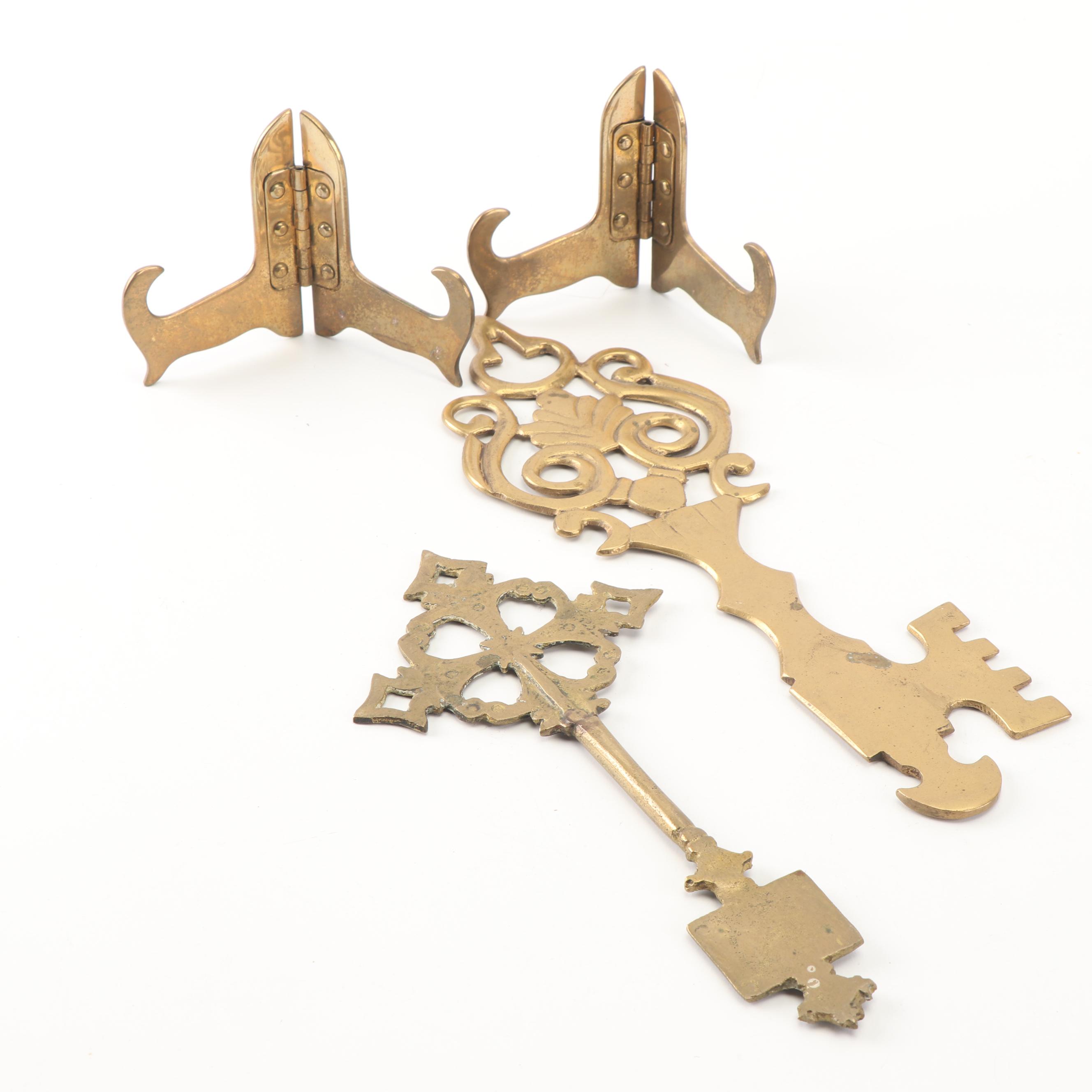 Brass and Copper Chargers, Vase and Decor