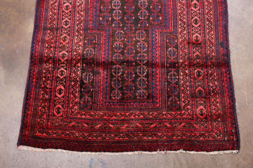 Hand-Knotted Baluch Prayer Rug