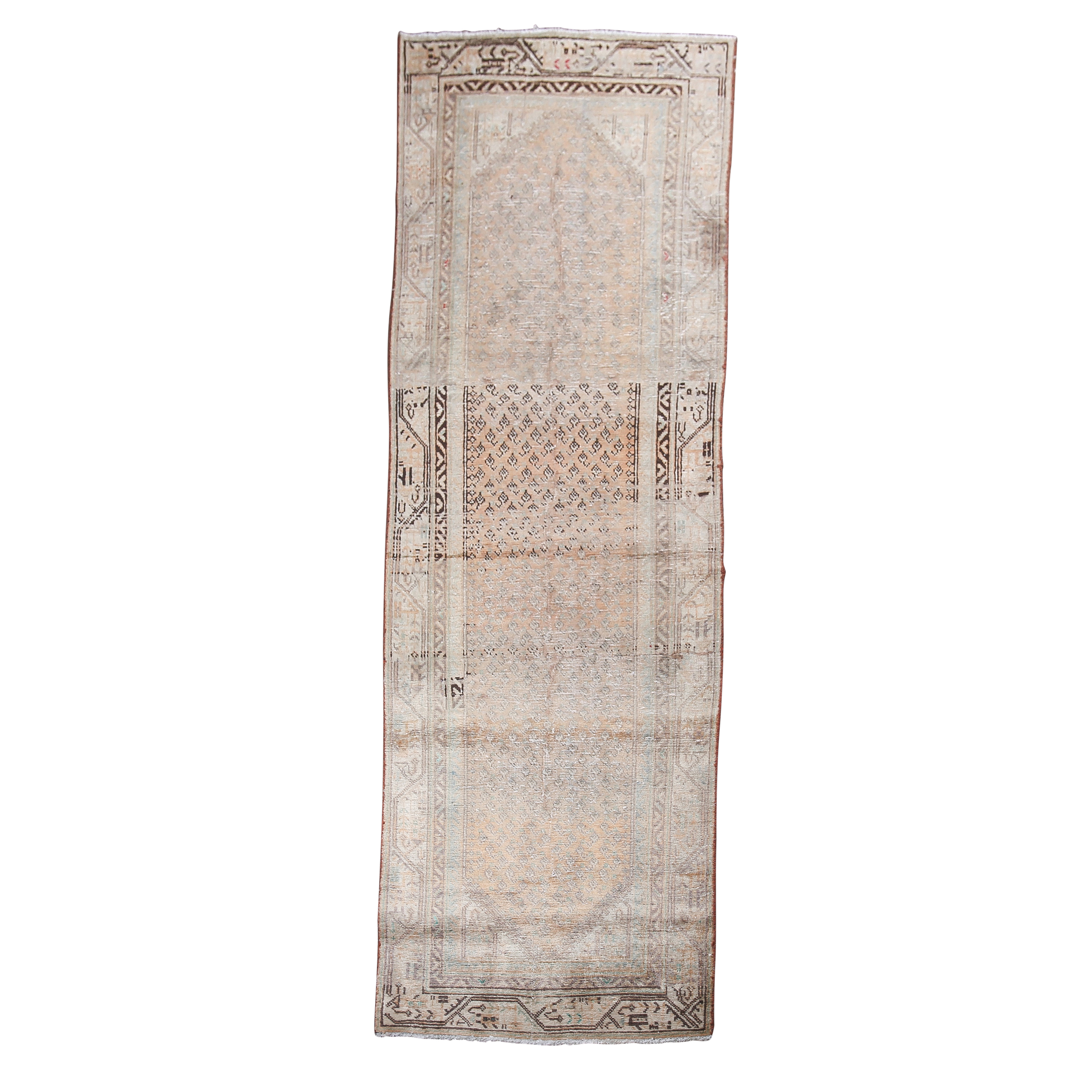 Hand-Knotted Persian Hamadan Wool Carpet Runner