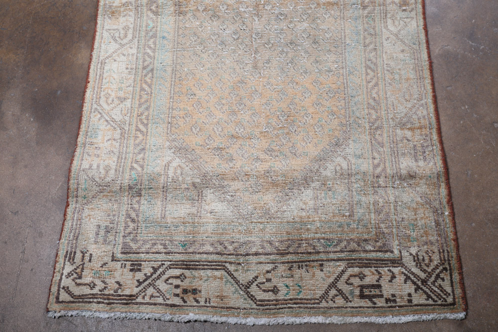 Hand-Knotted Persian Hamadan Wool Carpet Runner