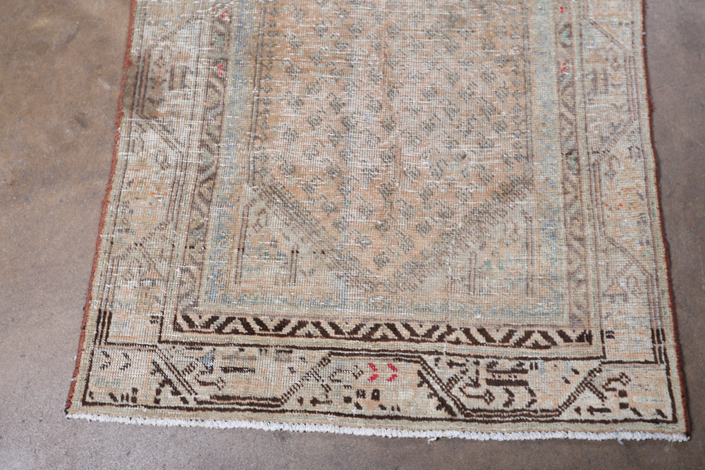 Hand-Knotted Persian Hamadan Wool Carpet Runner