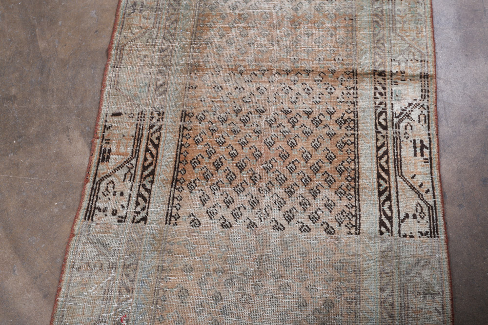 Hand-Knotted Persian Hamadan Wool Carpet Runner