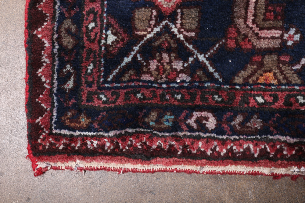 Hand-Knotted Persian Khamseh Wool Carpet Runner