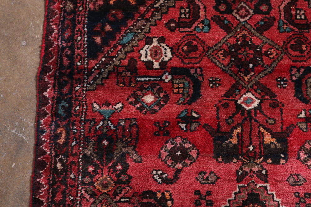 Hand-Knotted Persian Khamseh Wool Carpet Runner