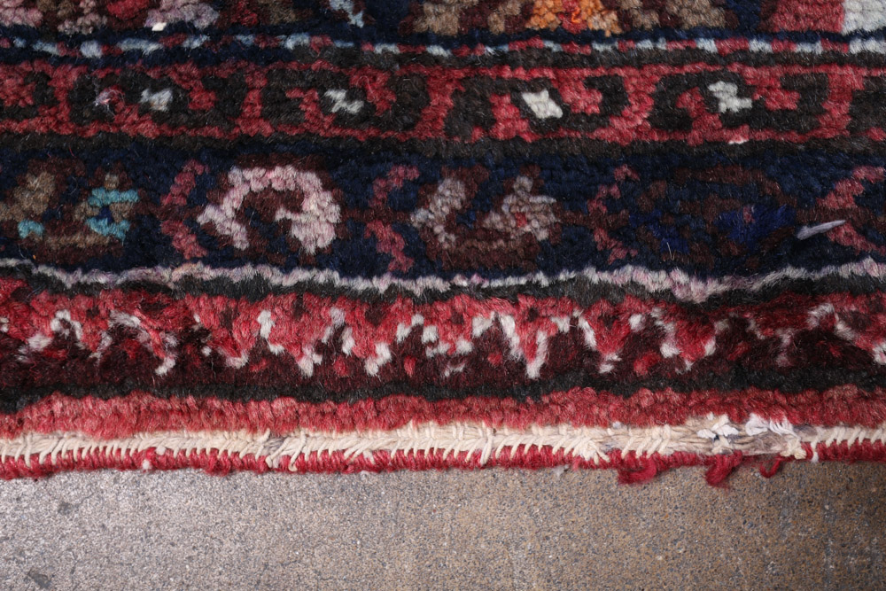 Hand-Knotted Persian Khamseh Wool Carpet Runner