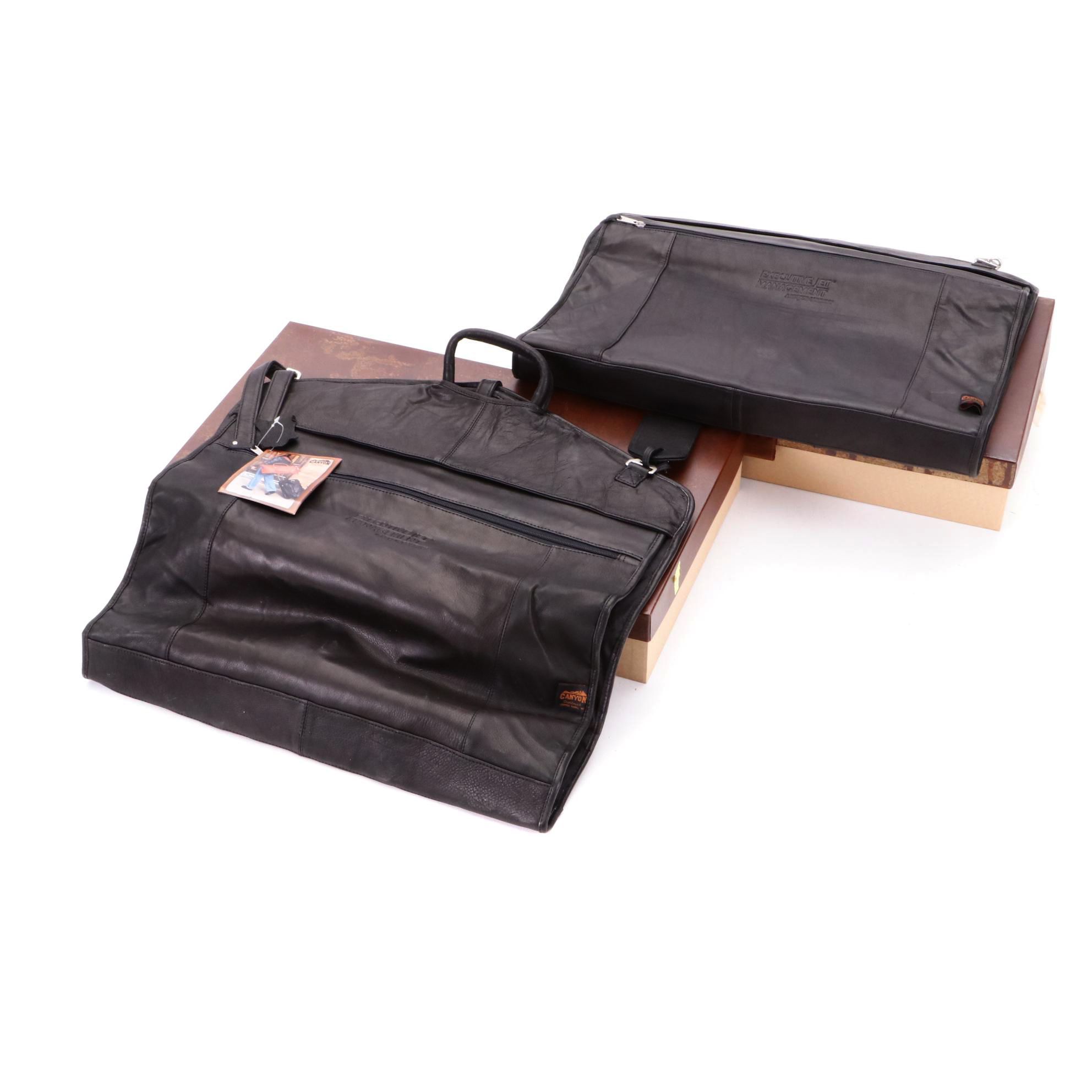 Executive Jet Management Canyon Outback Leather Garment Bags