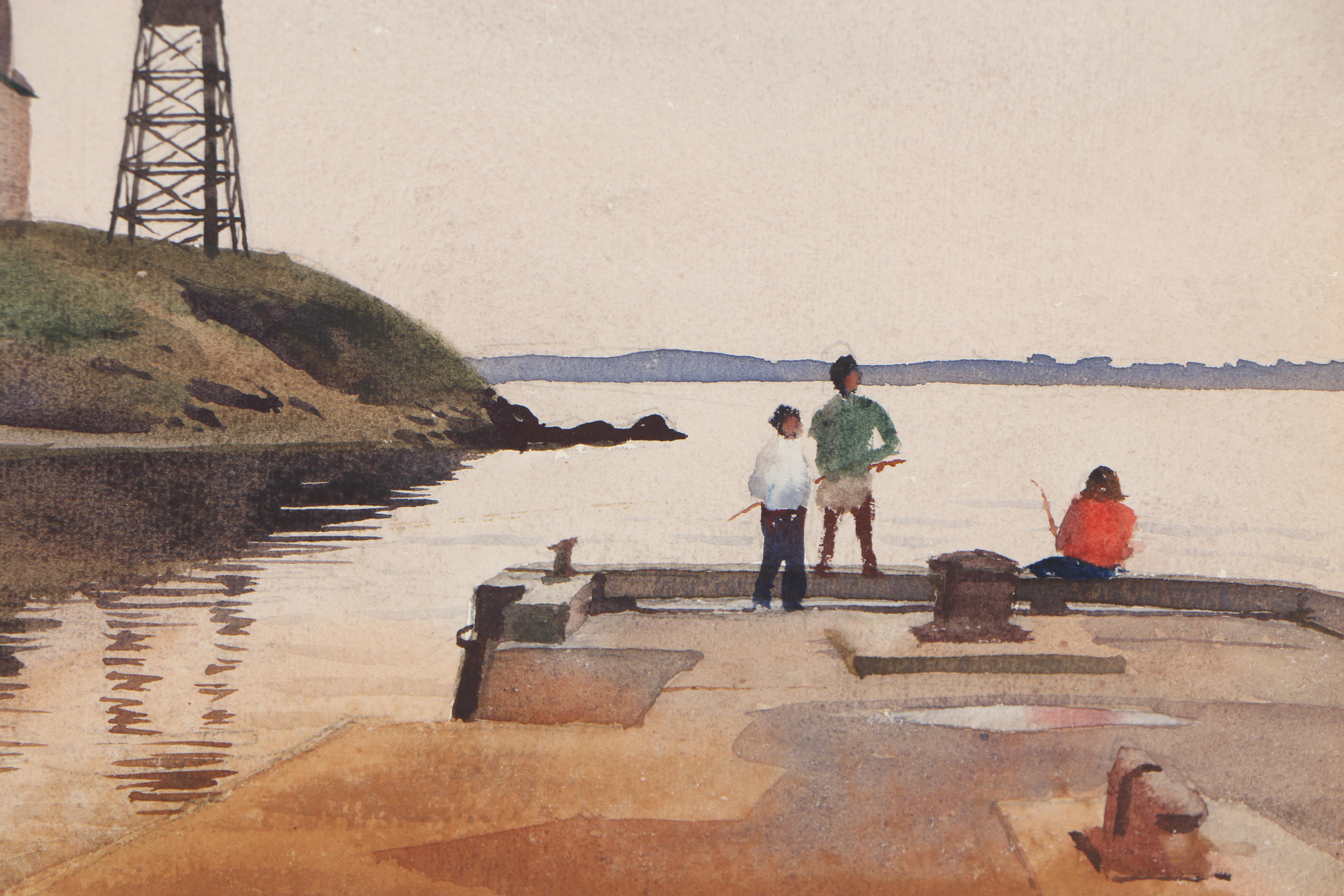 Edmond J. Fitzgerald 1961 Watercolor on Paper "US Naval War College"