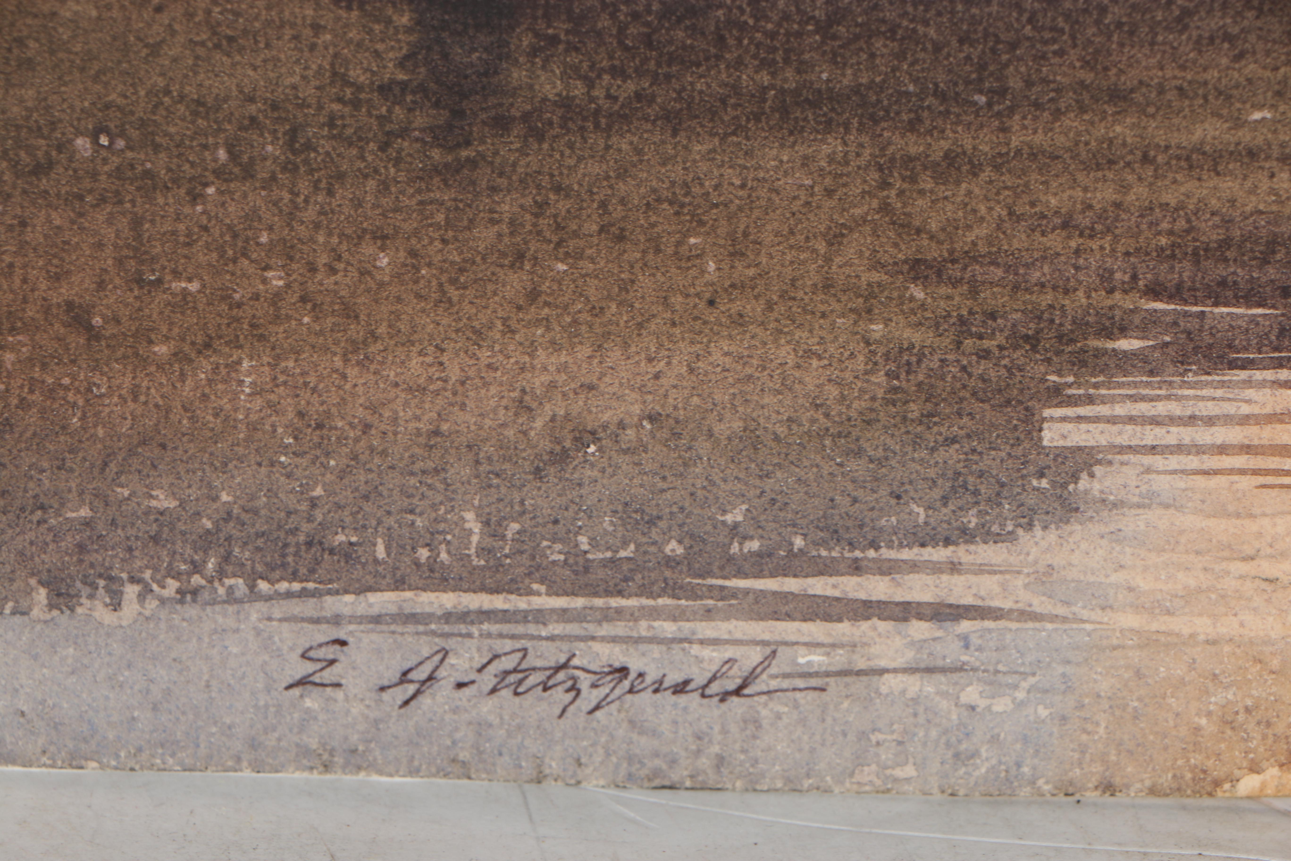 Edmond J. Fitzgerald 1961 Watercolor on Paper "US Naval War College"