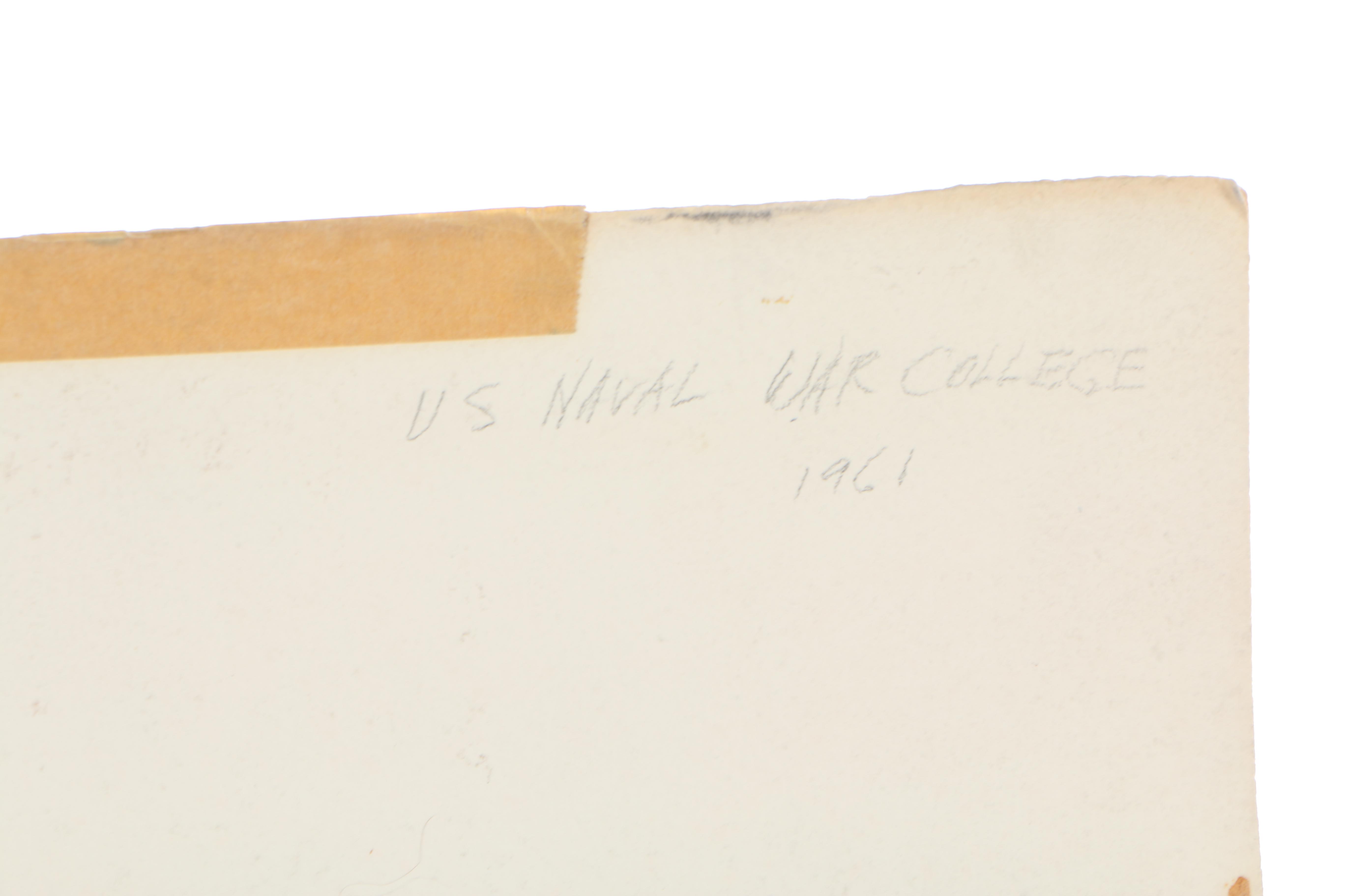 Edmond J. Fitzgerald 1961 Watercolor on Paper "US Naval War College"