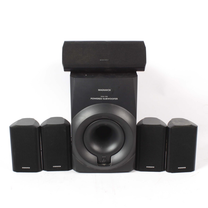 Magnavox MSW 990 Subwoofer and Speakers