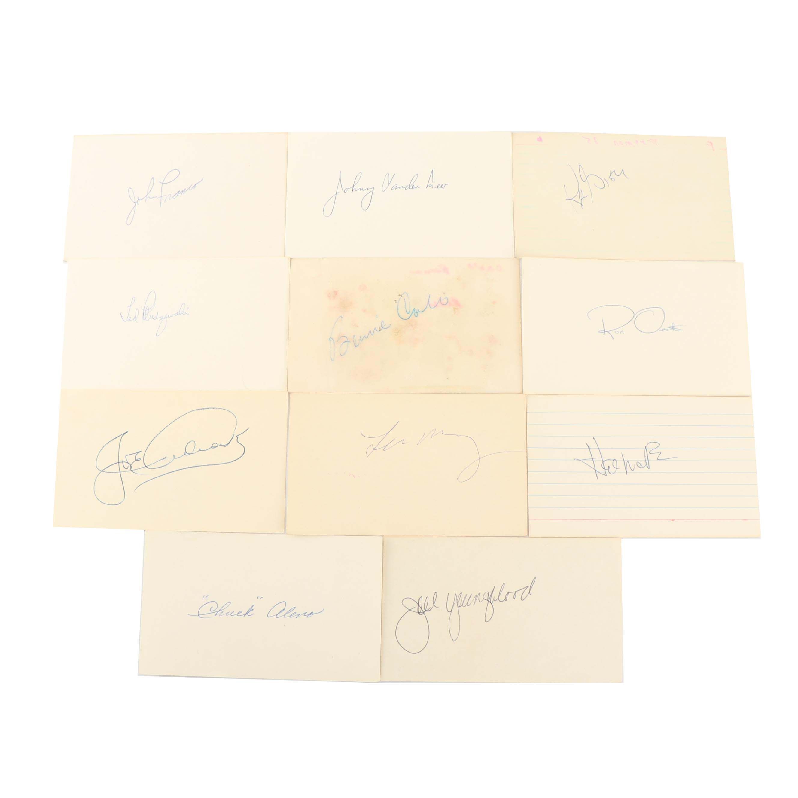 Vintage Cincinnati Reds Autographed Note Cards