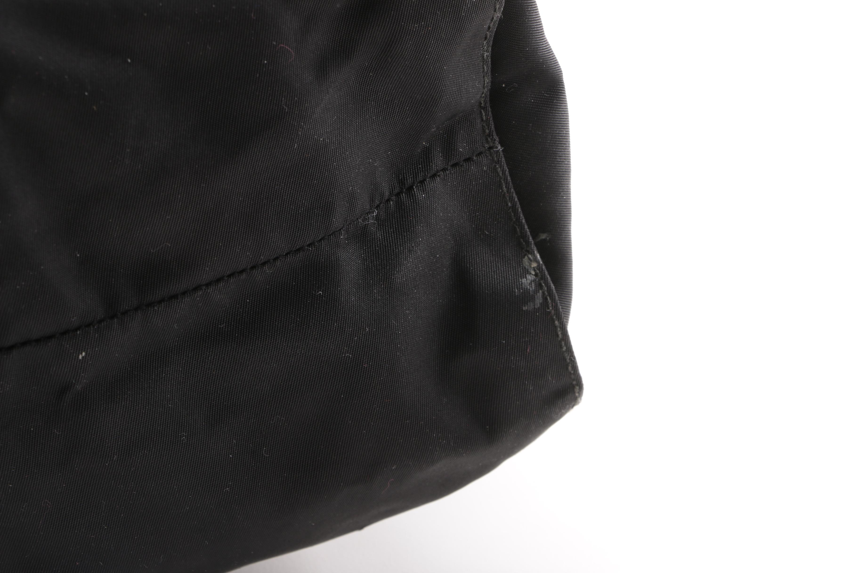 Prada Black Nylon Triple Zip Shoulder Bag