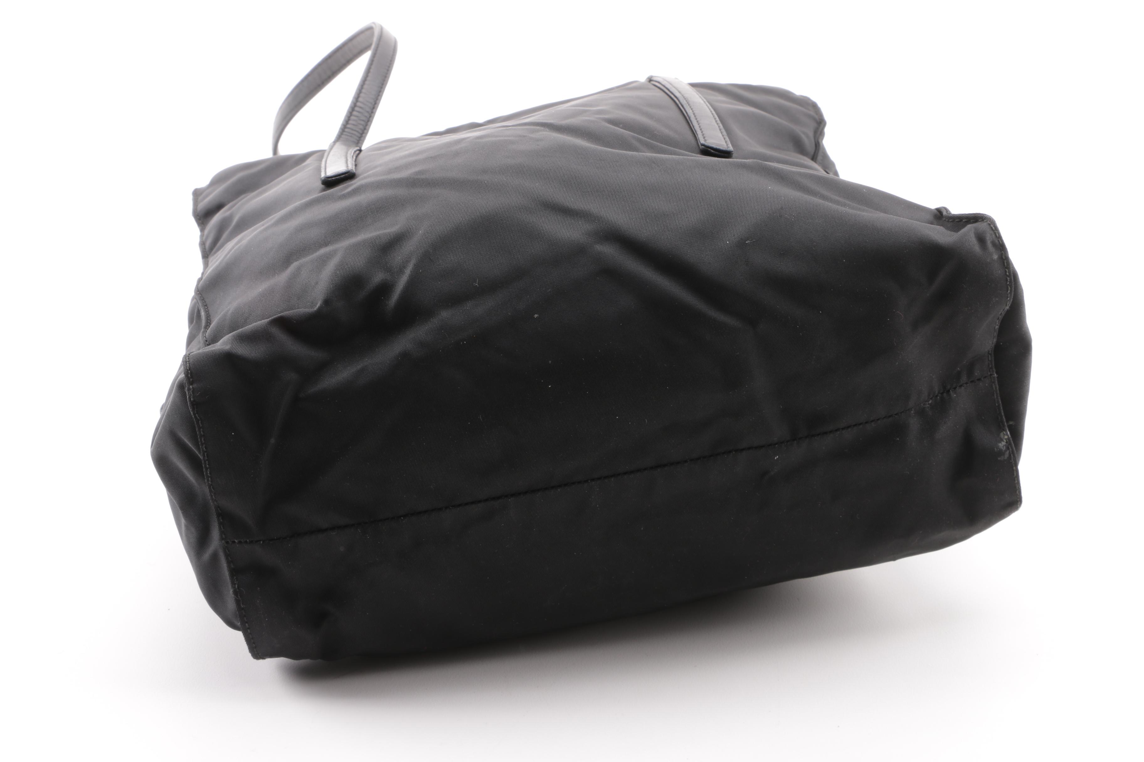 Prada Black Nylon Triple Zip Shoulder Bag