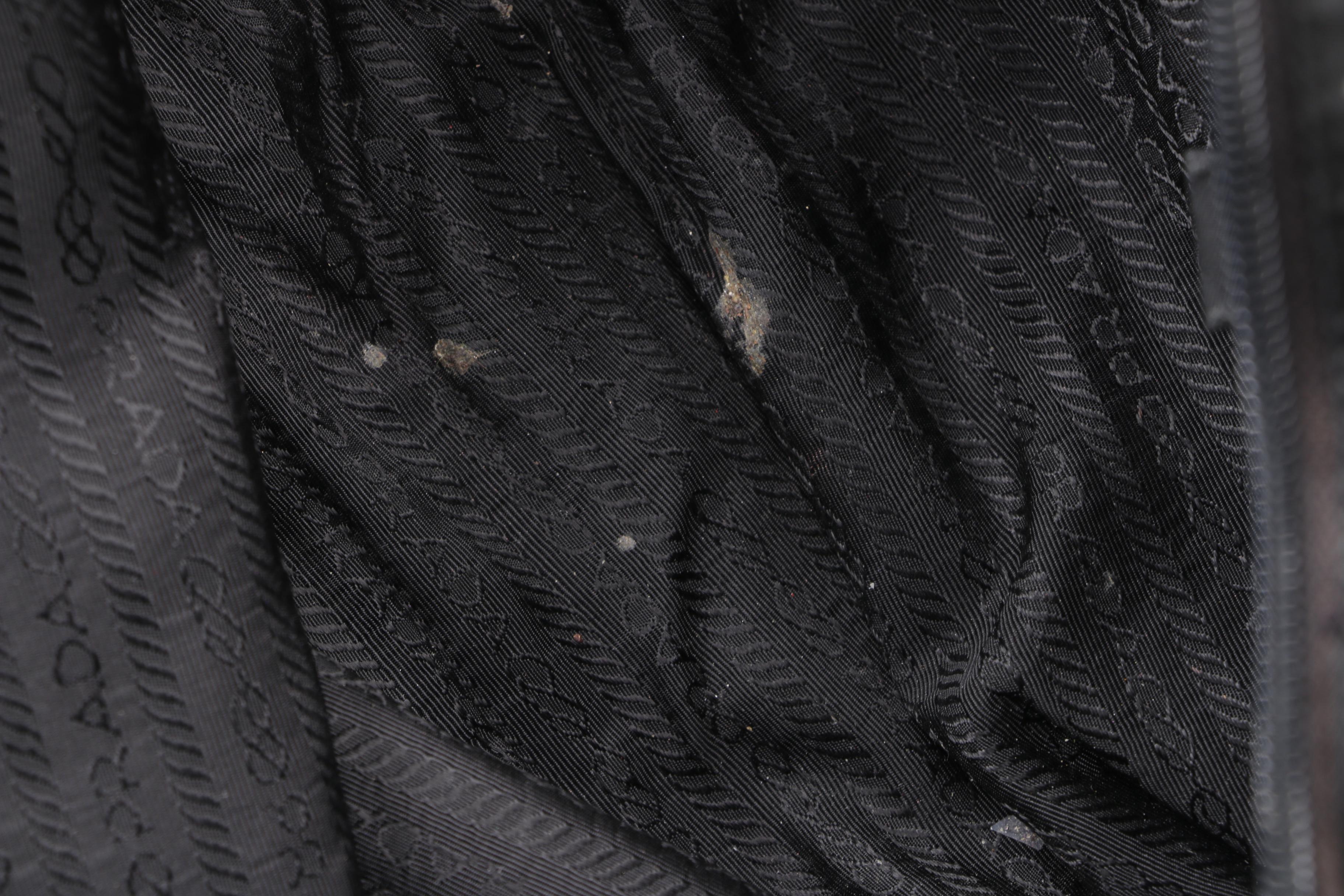 Prada Black Nylon Triple Zip Shoulder Bag