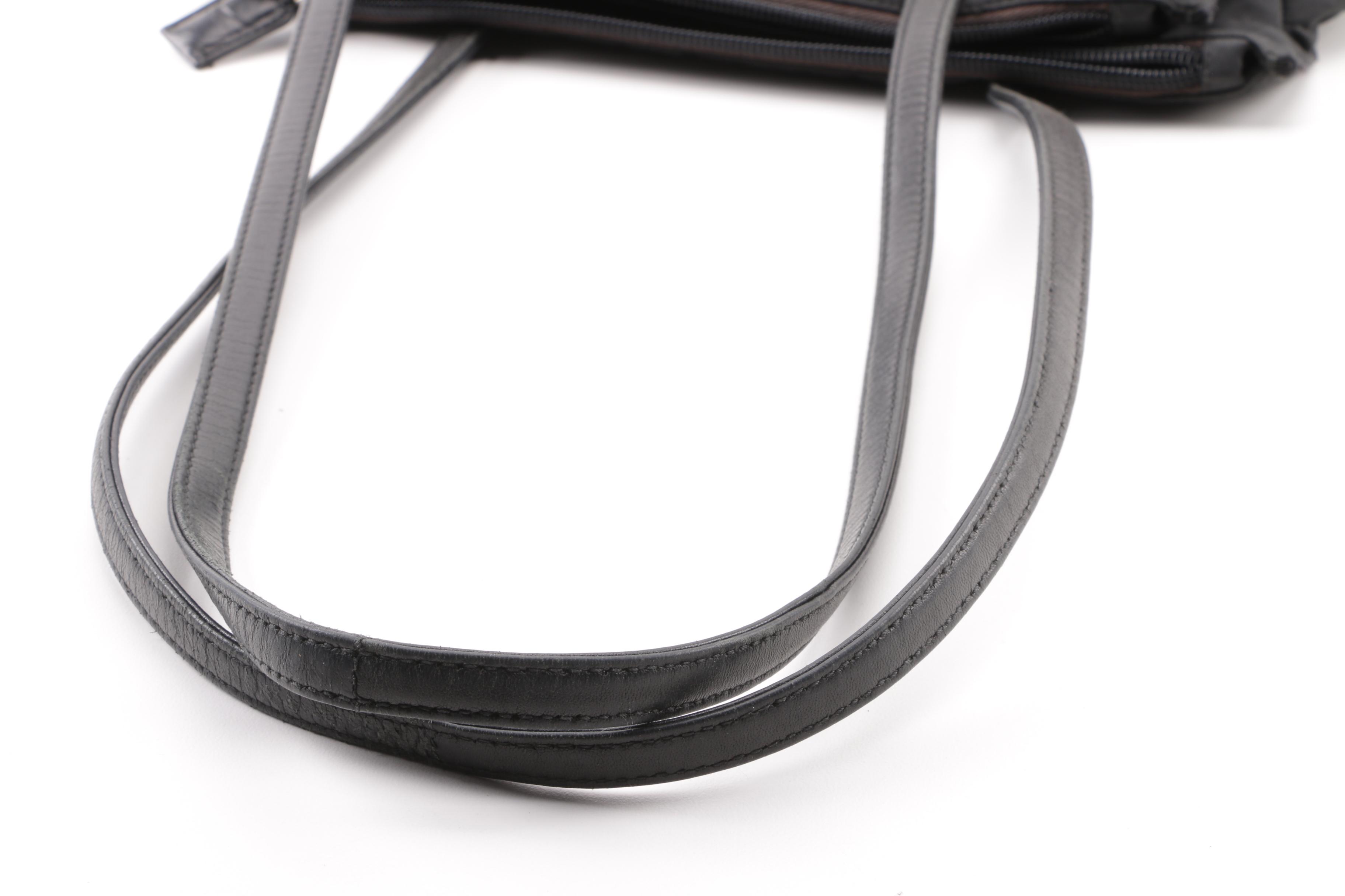 Prada Black Nylon Triple Zip Shoulder Bag