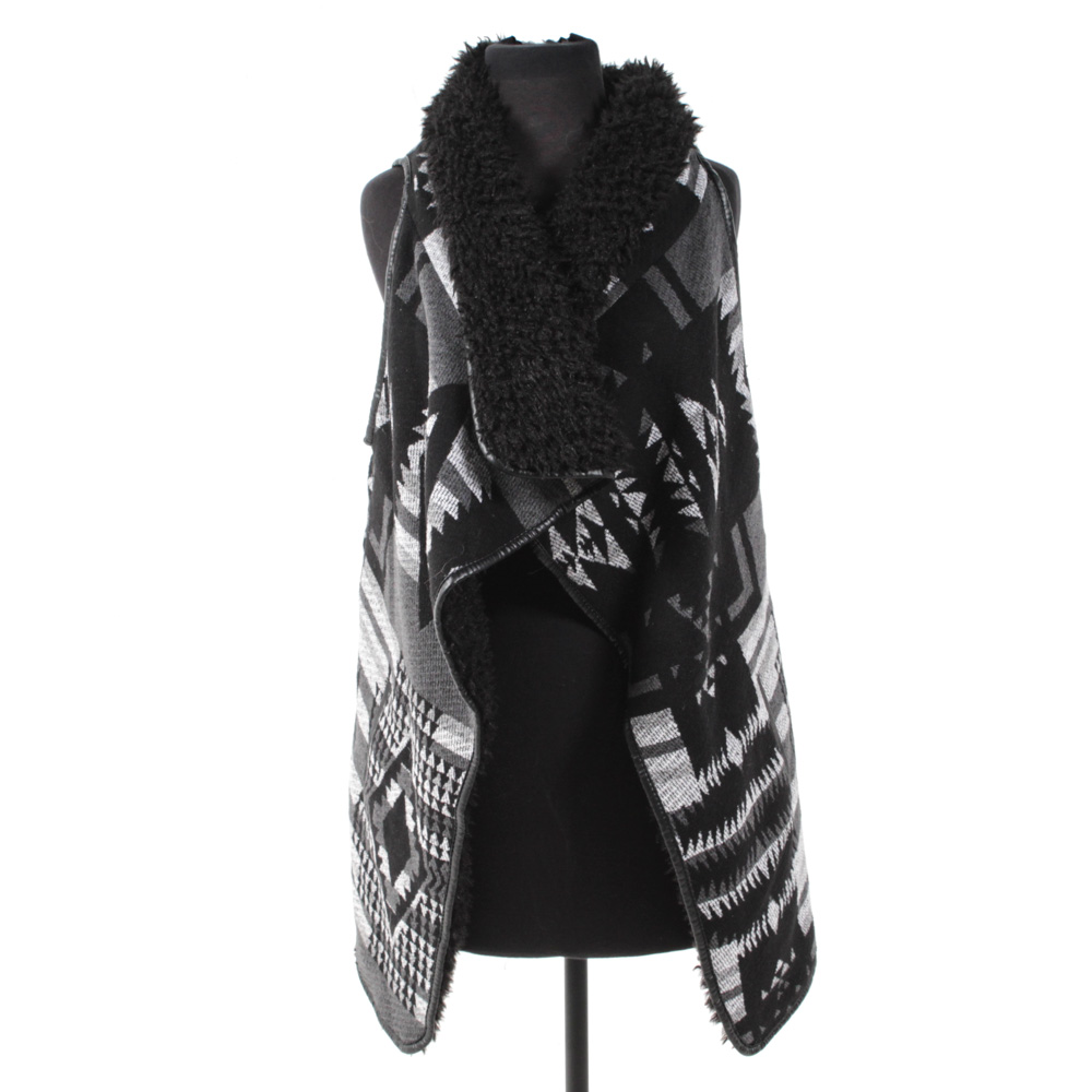 Women's Faux Fur Navajo Patterned Vest
