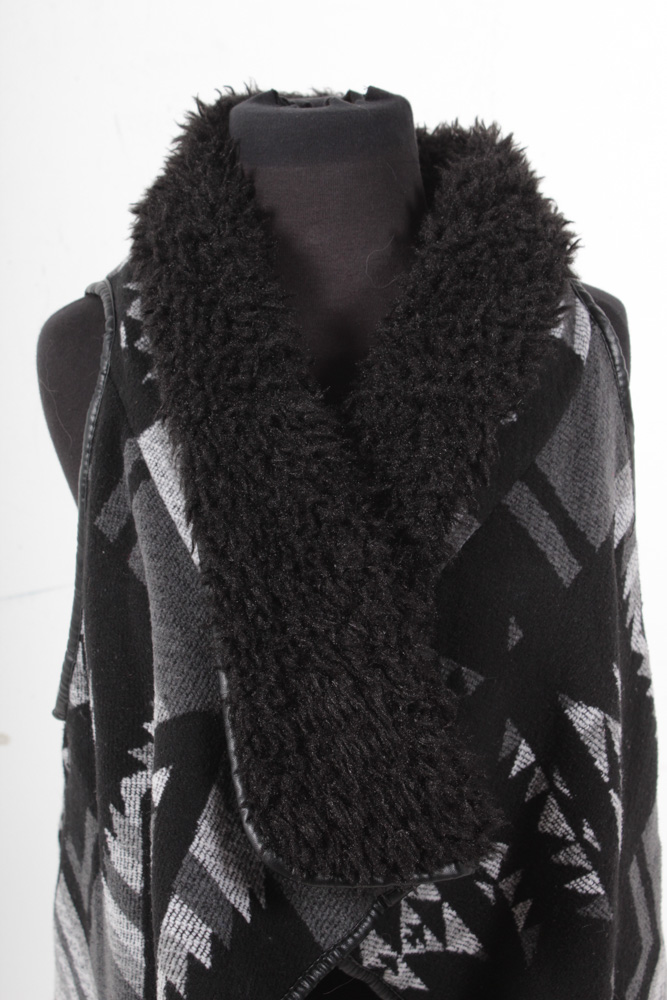 Women's Faux Fur Navajo Patterned Vest