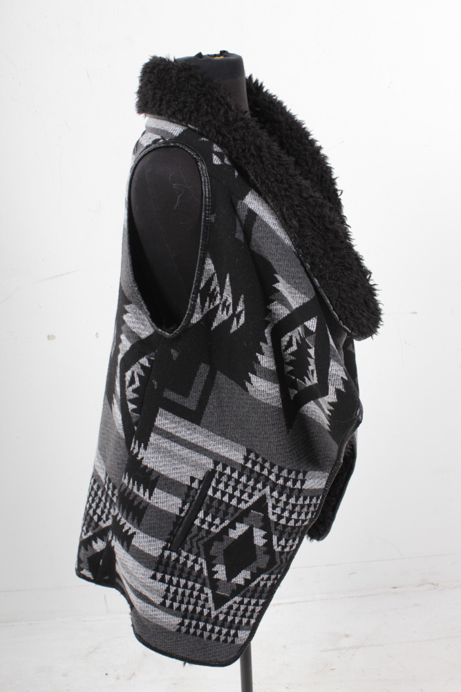 Women's Faux Fur Navajo Patterned Vest