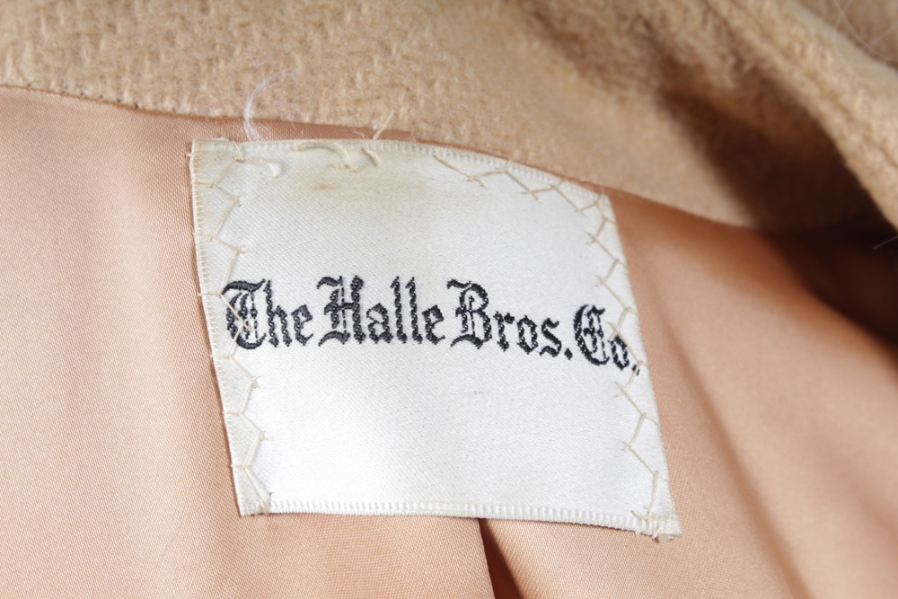 Vintage Car Coat with Canadian Lynx Fur Shawl Collar by The Halle Bros. Co.